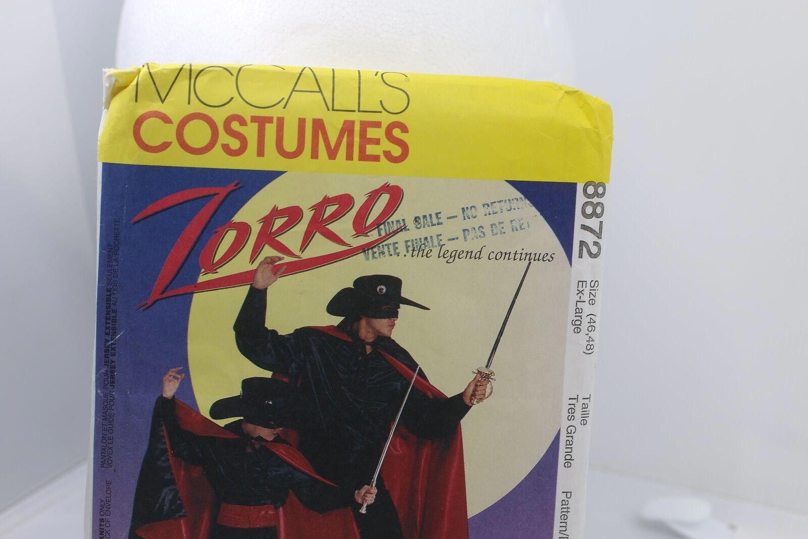 Other McCalls P389 Adult Zorro Costumes SewingPattern Size L 46-48 Size ONE SIZE - 2 Thumbnail