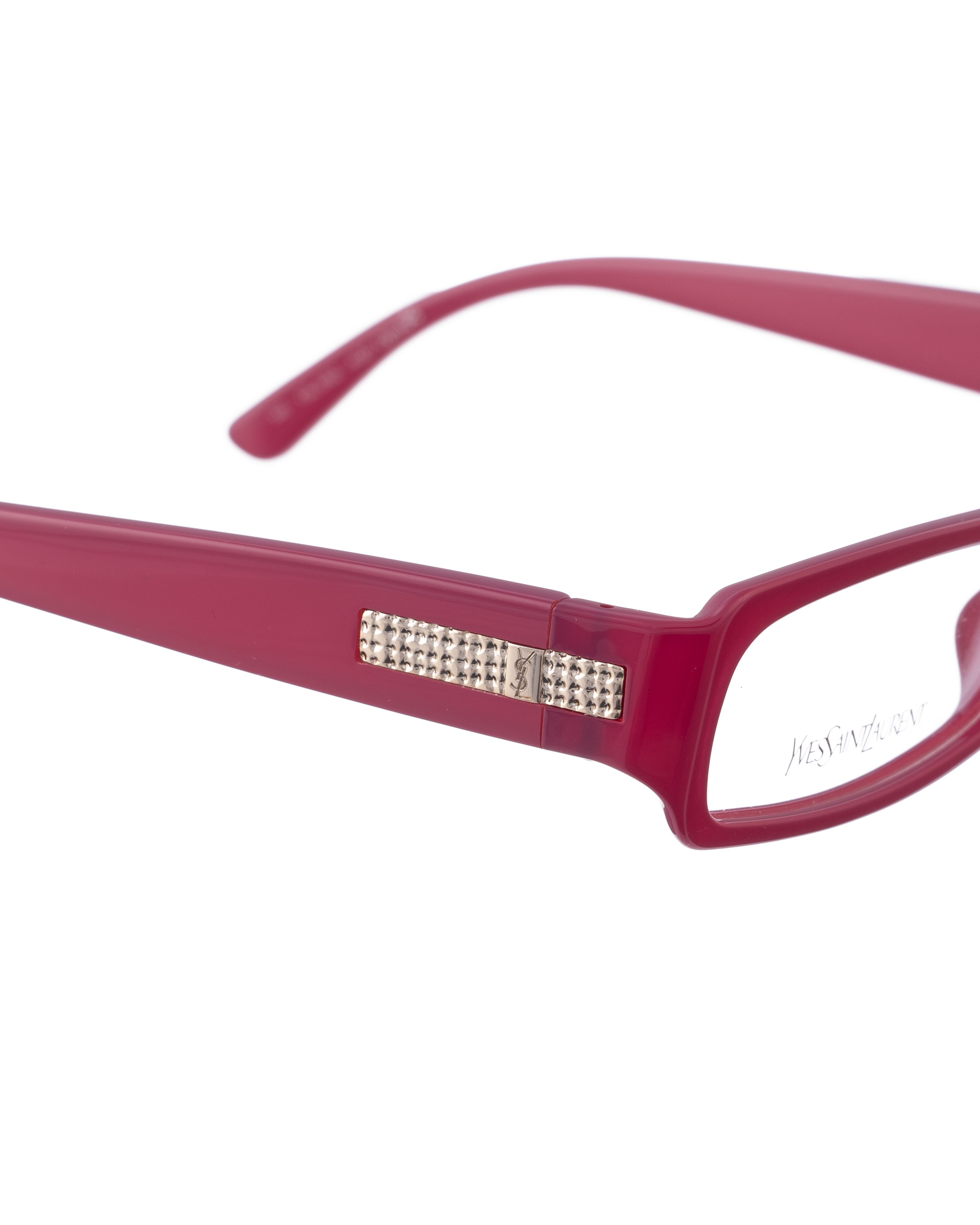 Saint Laurent Paris Yves Saint Laurent 00s Fuchsia Purple Plastic Glasses Size ONE SIZE - 3 Thumbnail