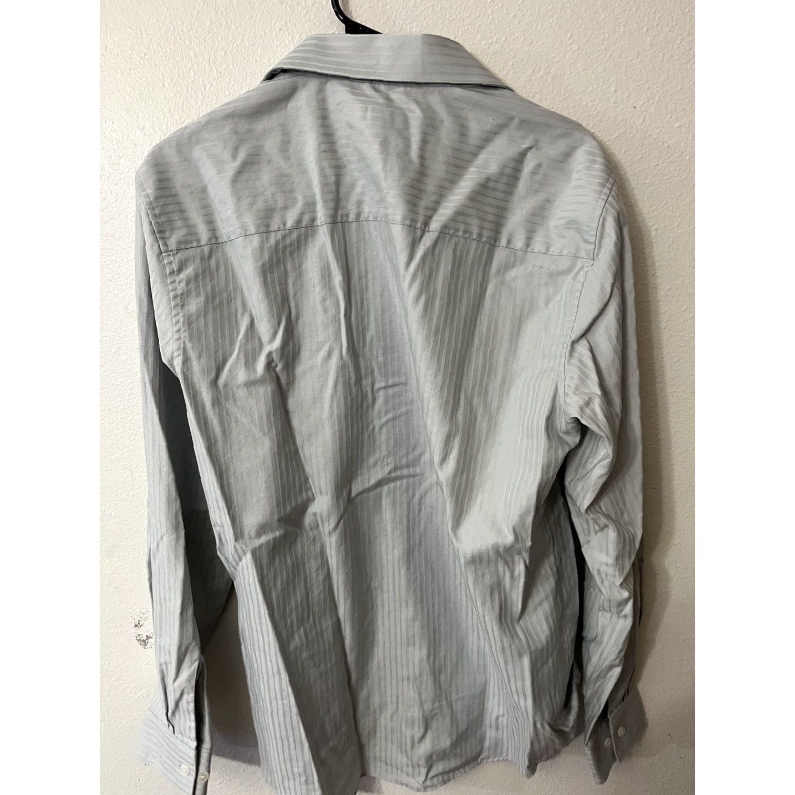 Kenneth Cole Kenneth Cole New York Mens Regular Fit Long Sleeve Shirt Gray Solid 16.5 in 100% Cotton Dress Shirt Wrinkle Free Size US L / EU 52-54 / 3 - 2 Thumbnail