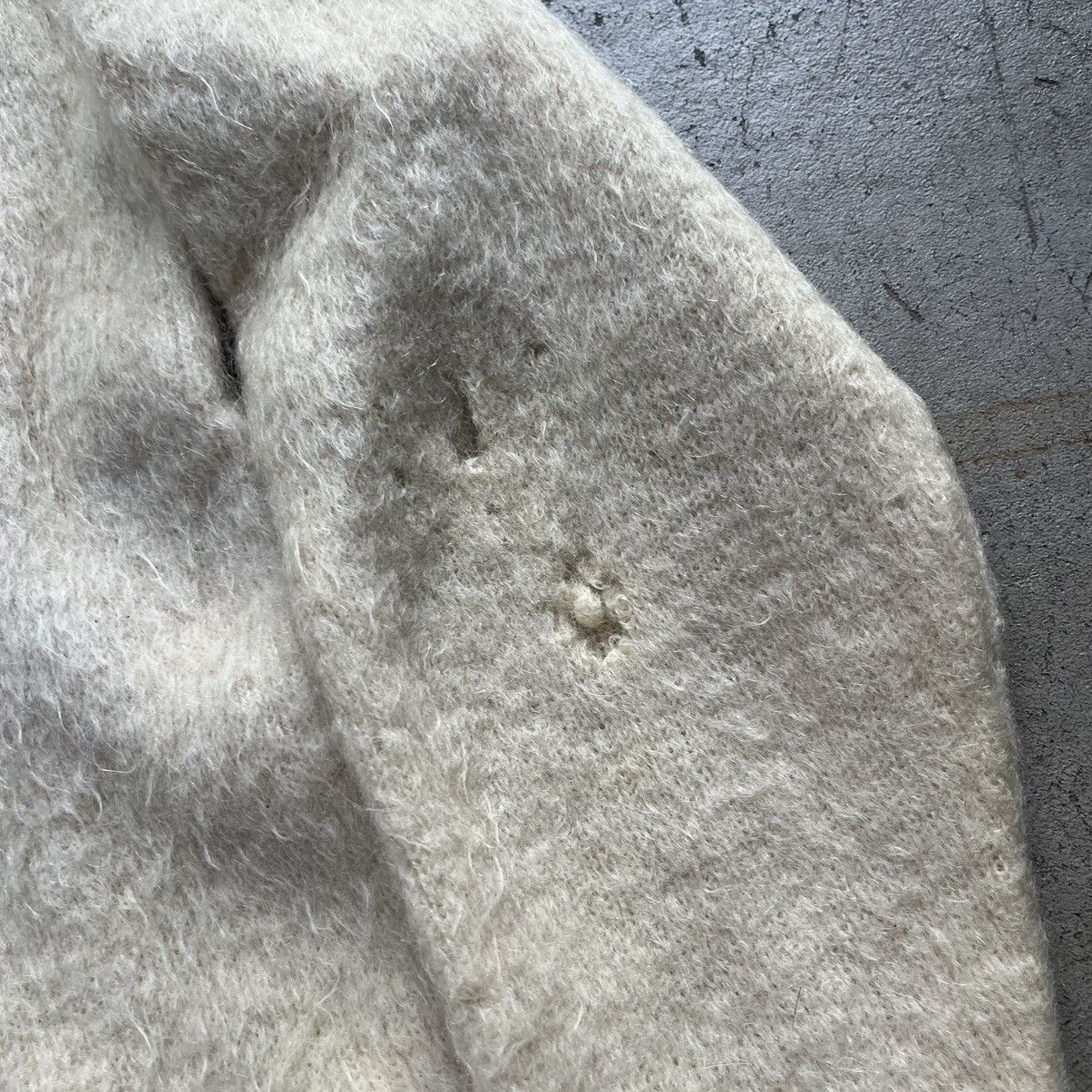 Crazy 60s Mohair Cardigan Distressed Campus Wool Kurt Cobain