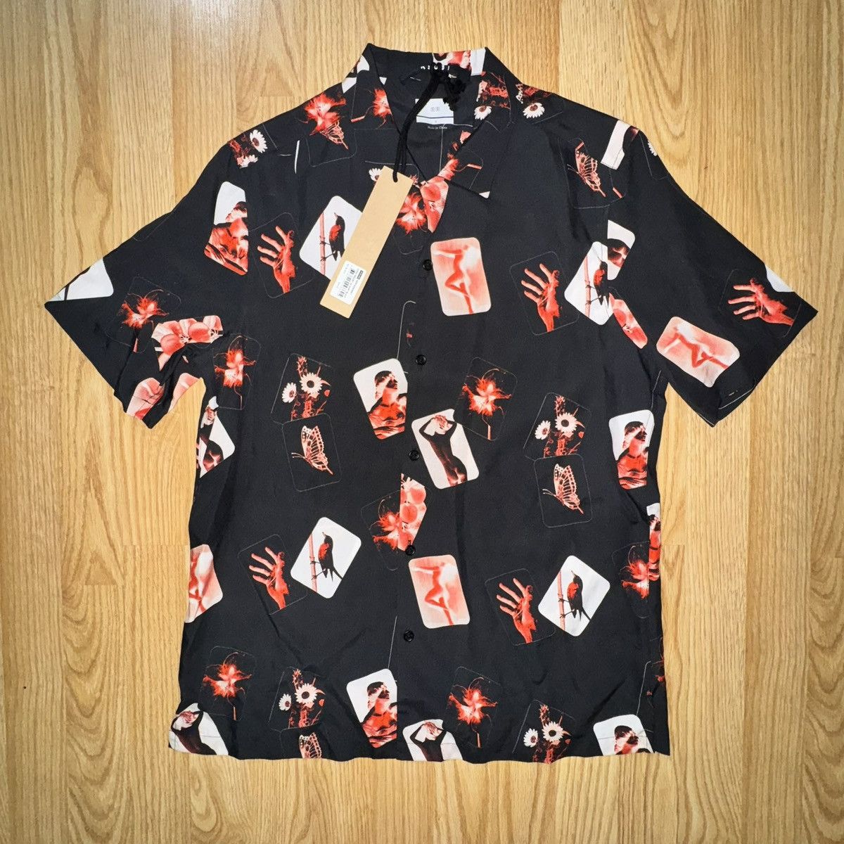KSUBI Men’s Small Floral SS Camp Shirt Red Bird Resort