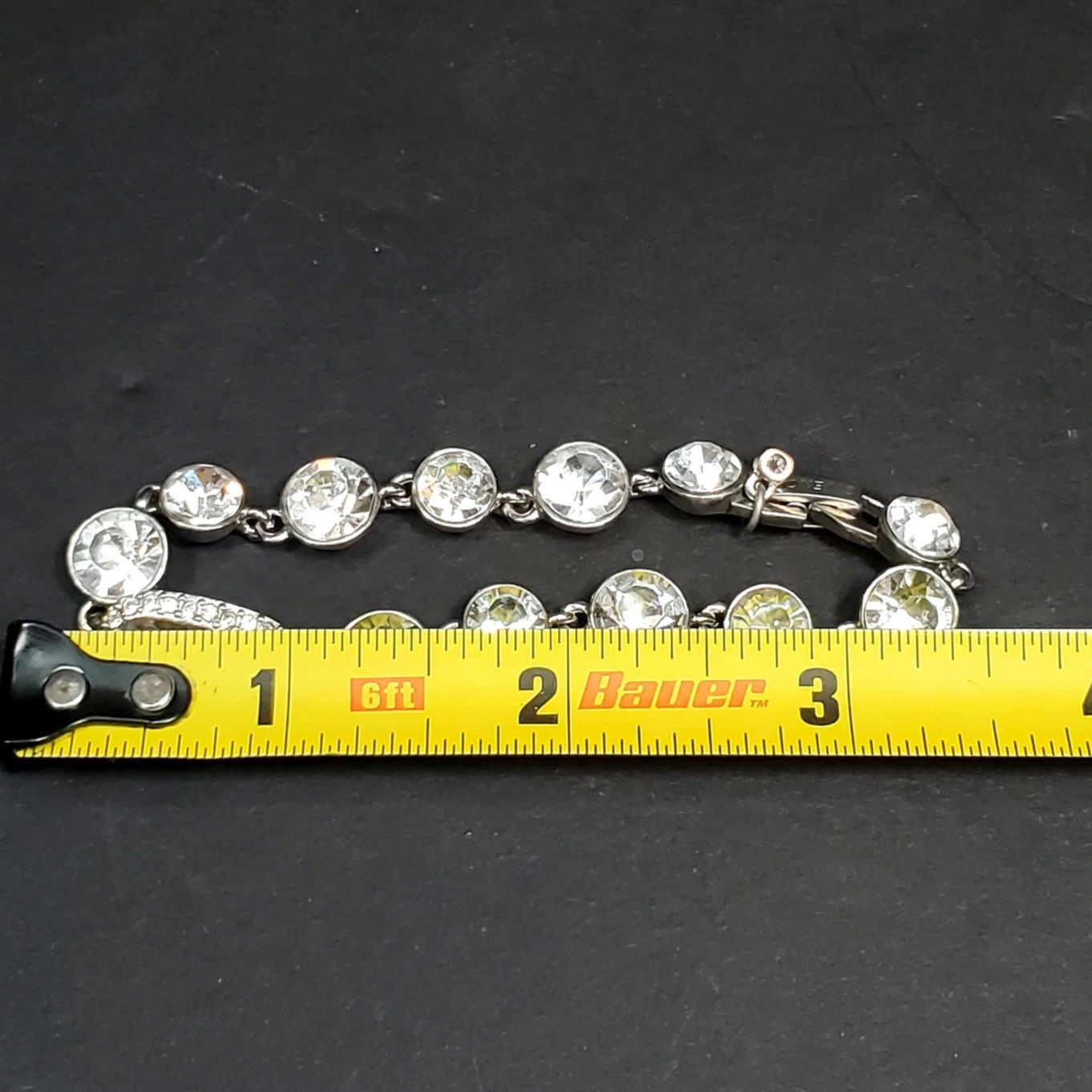 Givenchy Givenchy Clear Rhinestone Silver Tone Bracelet 7" Signed Vtg Size ONE SIZE - 6 Thumbnail