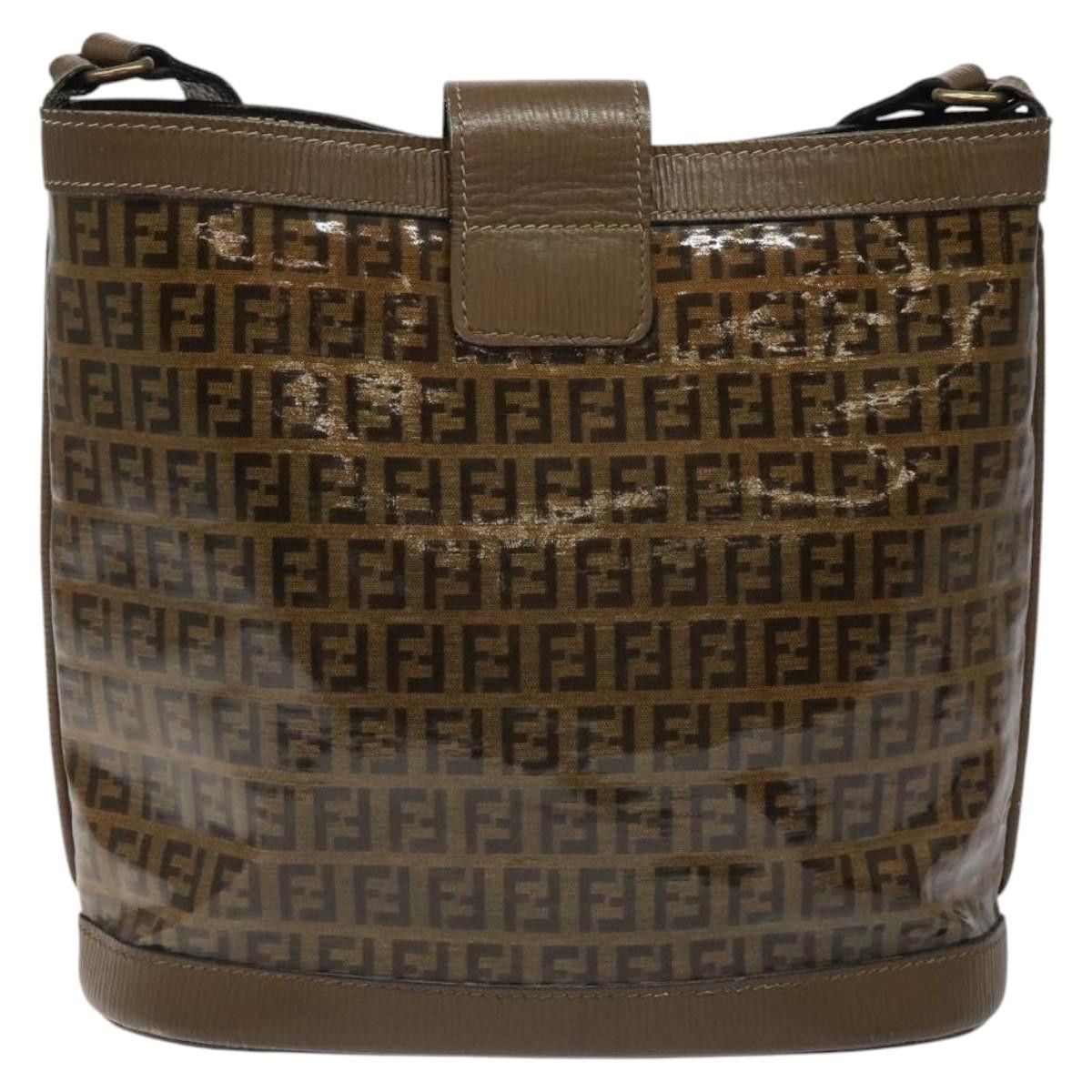 Fendi FENDI Zucchino Canvas Shoulder Bag Enamel Beige Gold Size ONE SIZE - 3 Thumbnail