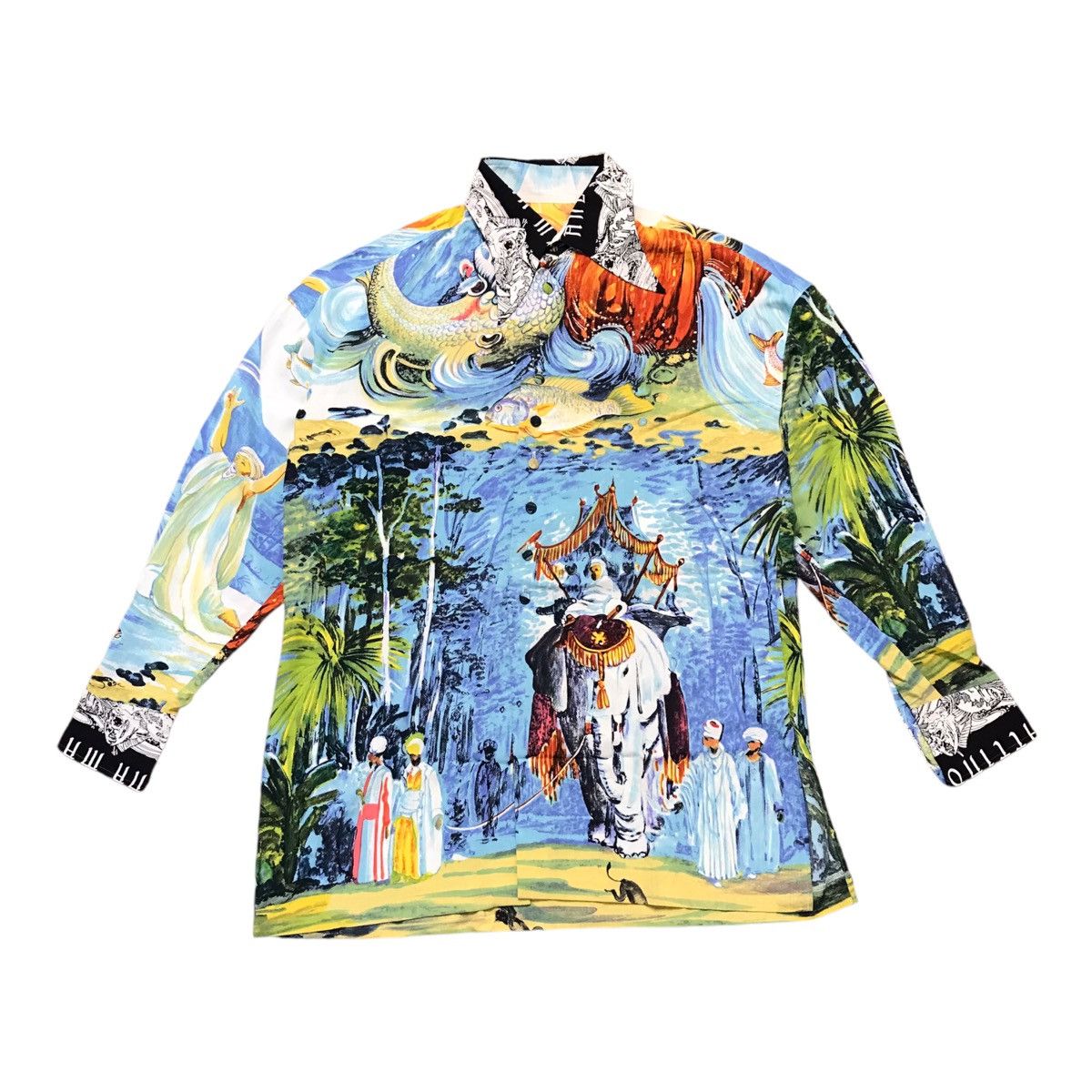 Art Comes First × La Martina 90s Luna Martino Full Print Fish And Man Button Shirt Size US M / EU 48-50 / 2 - 1 Thumbnail