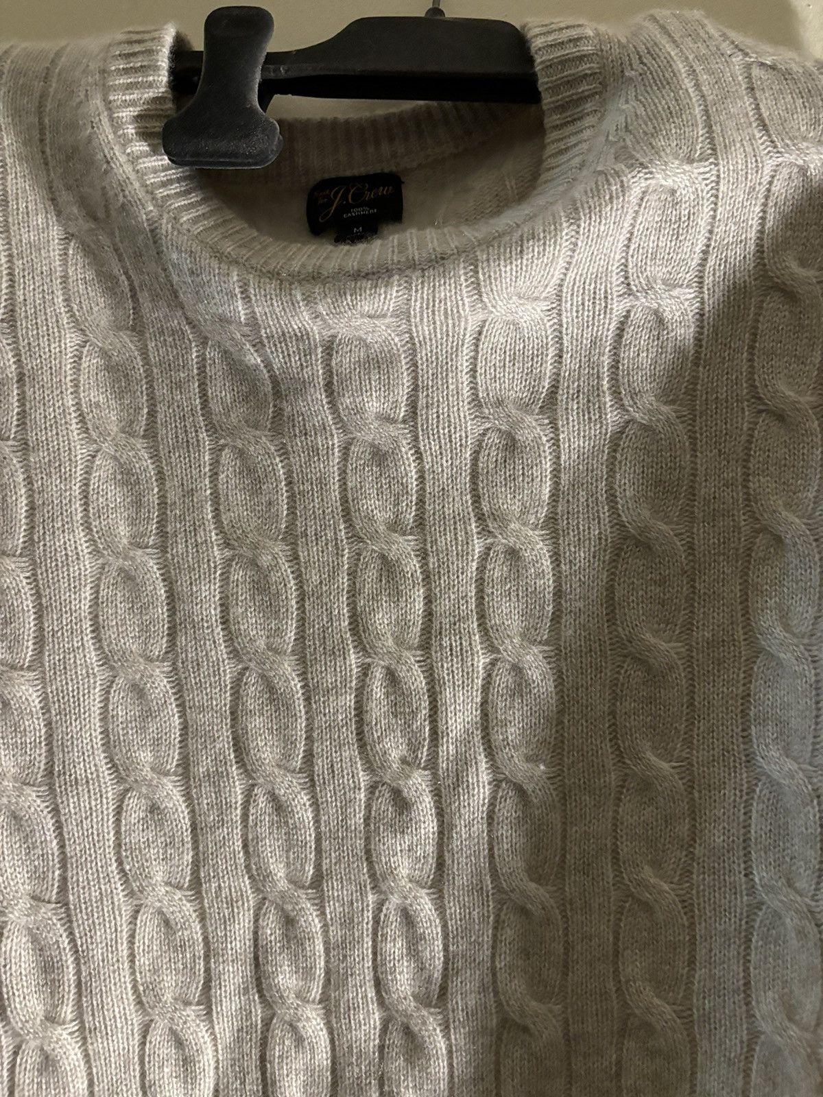J.Crew J crew cashmere cable knit sweater beige tan white Size US M / EU 48-50 / 2 - 6 Thumbnail