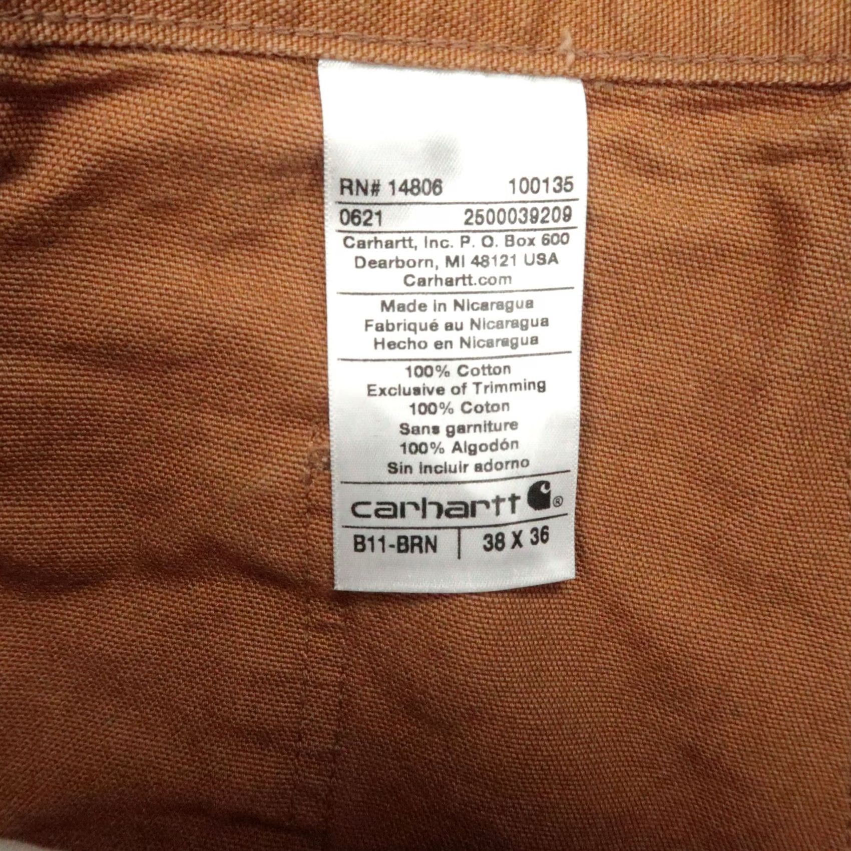 Carhartt Carhartt Pants Mens 38x36 Brown Work Dungaree Carpenter B11 BRN Size US 38 / EU 54 - 3 Thumbnail