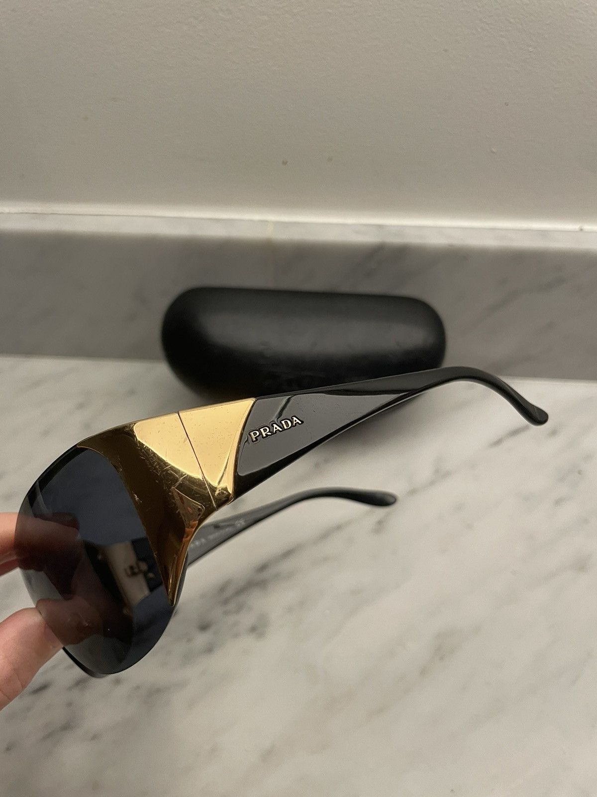 Prada Prada 💯 SPR 53G mask sunglasses shield Size ONE SIZE - 2 Thumbnail