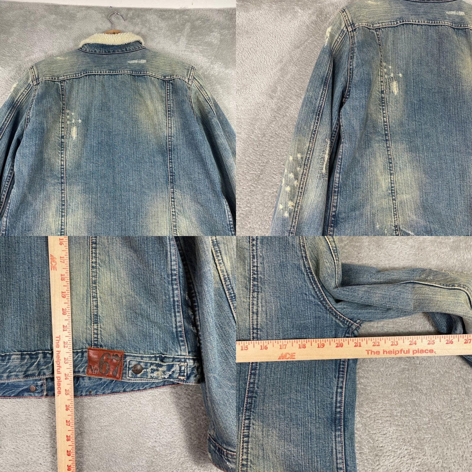 Vintage Y2K Polo Jeans Ralph Lauren Denim Jacket XL Sherpa Lined Distressed 2000s - Size XL Size 40" / US 18 - 10 Thumbnail