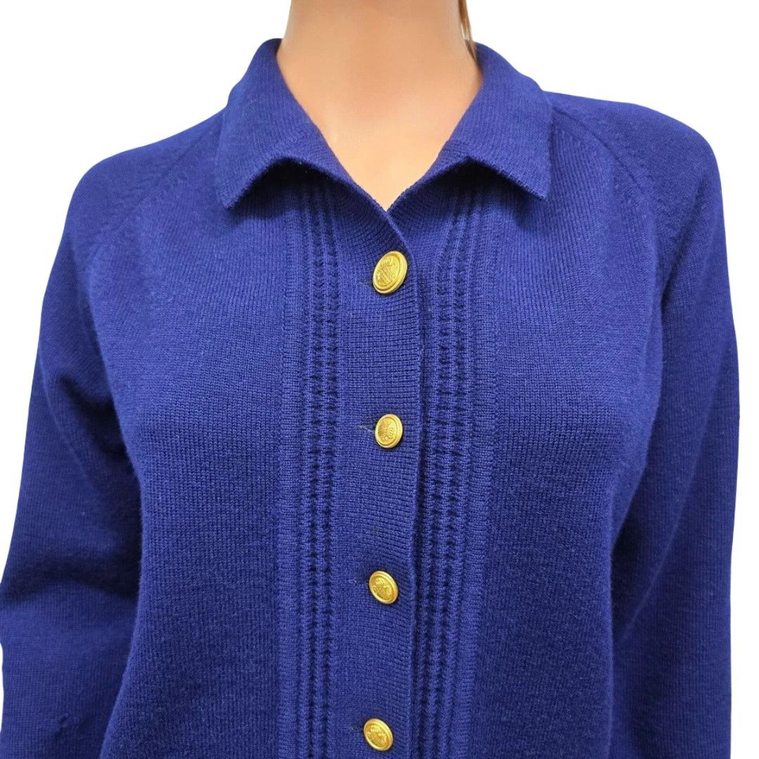 Man Made In Australia × Vintage Bromley Pure NewWool Australian Patons Yarn Cardigan Sweater Size S / US 4 / IT 40 - 4 Thumbnail