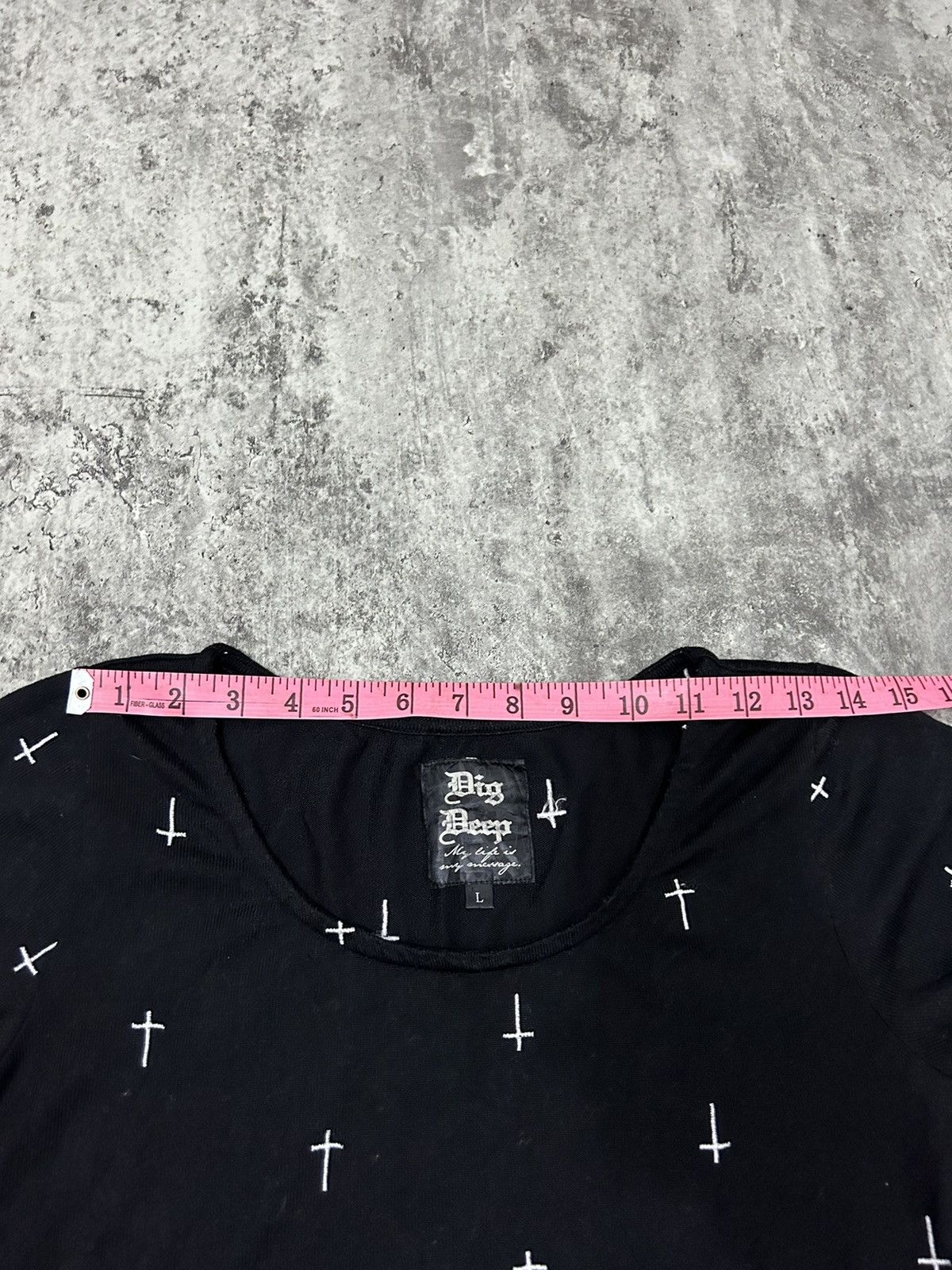 14th Addiction × If Six Was Nine × Japanese Brand Dig Deep Embroidered Aop Cross Acrylic Mini Dress Size L / US 10 / IT 46 - 12 Thumbnail