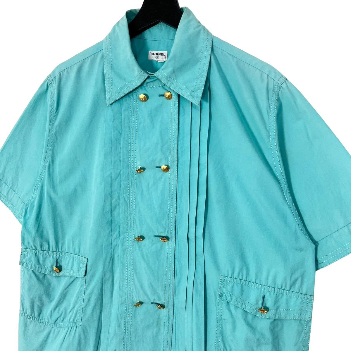 Chanel × Vintage Vintage Chanel Pleated Short Sleeve Women Light Jacket Size L / US 10 / IT 46 - 7 Thumbnail