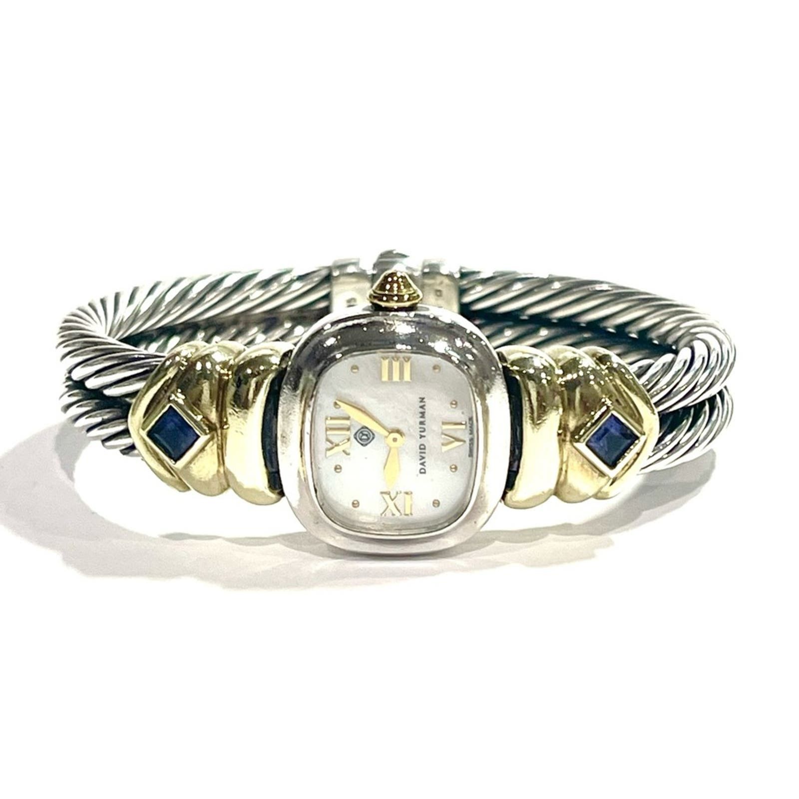 image of David Yurman 14K Gold & Sterling Silver Double Cable Watch, Women's