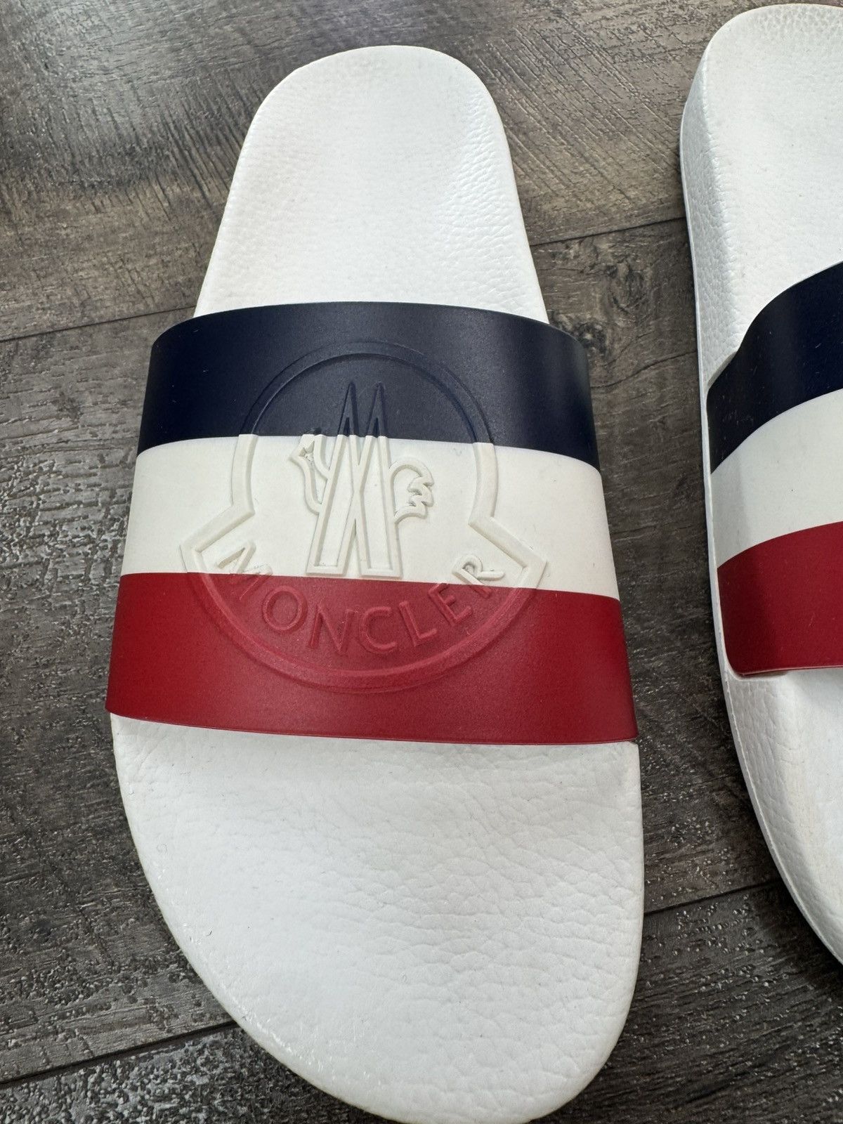 Moncler Rubber Basile Striped Slides White (46) Size US 13 / EU 46 - 3 Thumbnail