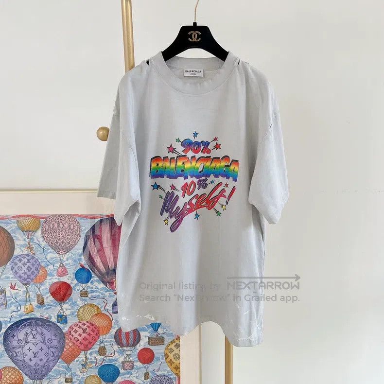 Balenciaga Balenciaga Vintage Distressed Printed T-Shirt Size US S / EU 44-46 / 1 - 1 Thumbnail
