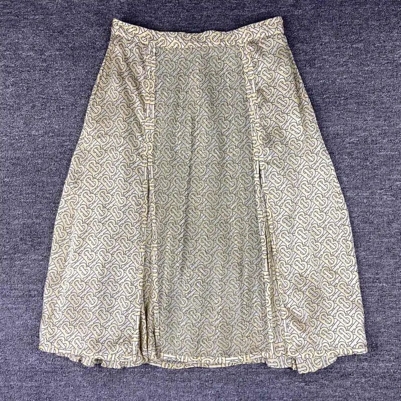 Burberry Burberry S Size Color-blocked Silk Skirt Size 23" - 1 Thumbnail