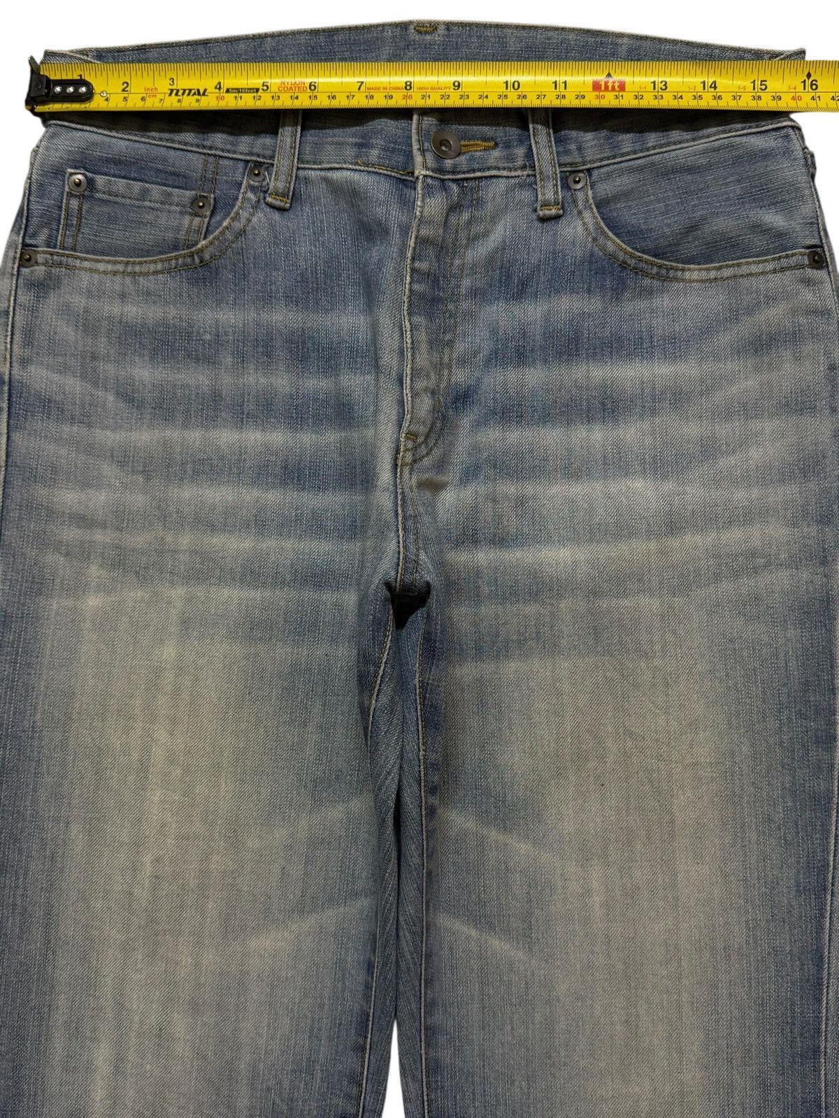 Uniqlo Vintage Y2K Japanese Uniqlo Blue Faded Wash Wide Leg Bootcut Size US 31 - 8 Thumbnail
