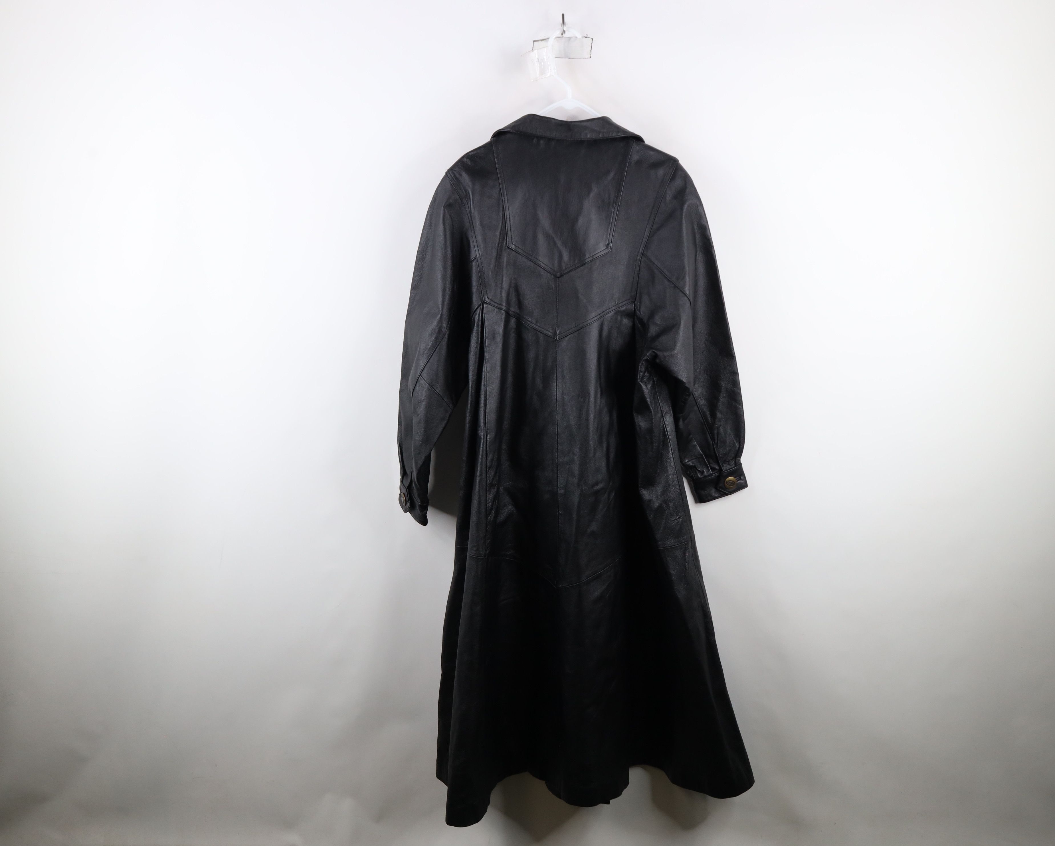 Vintage Vintage 90s Streetwear Goth Leather Trench Coat Black Size M / US 6-8 / IT 42-44 - 12 Thumbnail