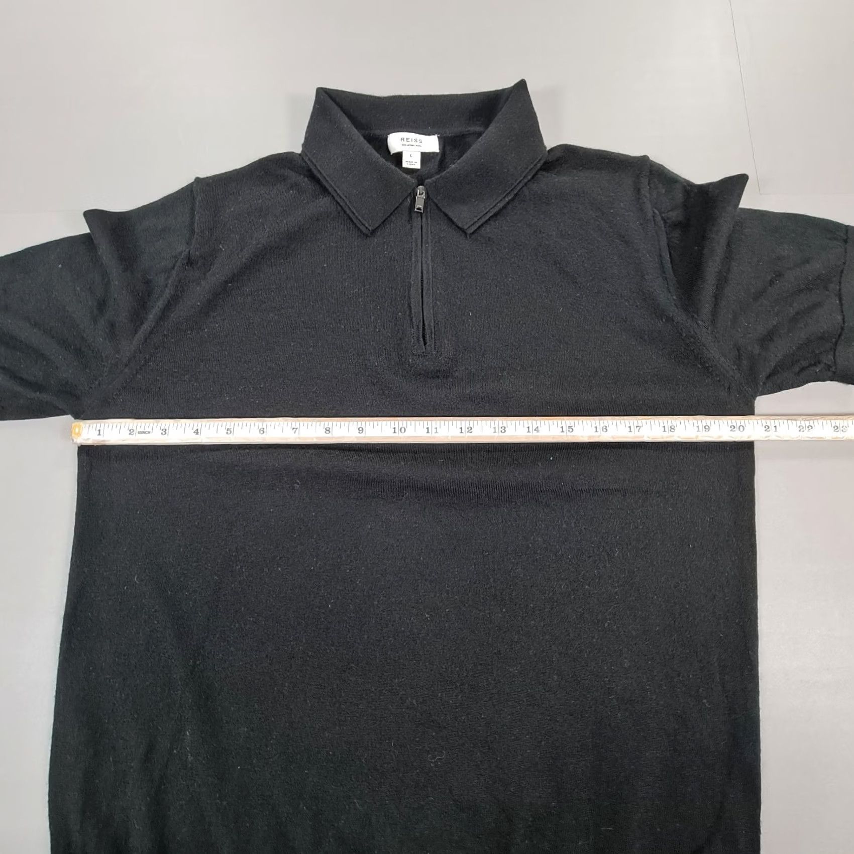 Reiss Reiss Polo Shirt Black L 1/4 Zip Merino Wool Knit Polo Men's Short Sleeve Comfortable Classic Luxury Size US L / EU 52-54 / 3 - 4 Thumbnail