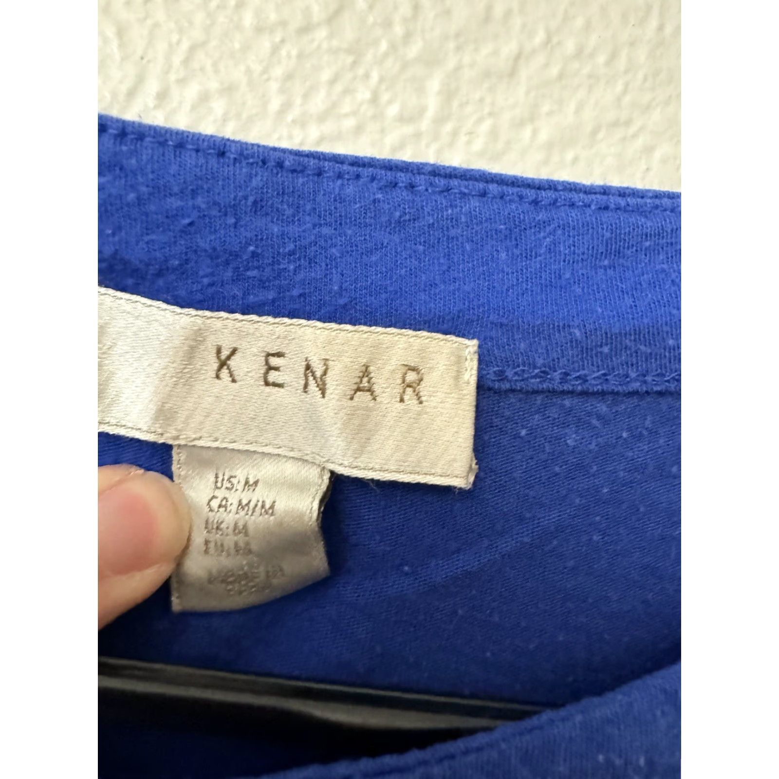 Vintage Kenar Womens size M 3/4 Sleeve Boat Neck Top Blue Basic Soft Size M / US 6-8 / IT 42-44 - 3 Thumbnail