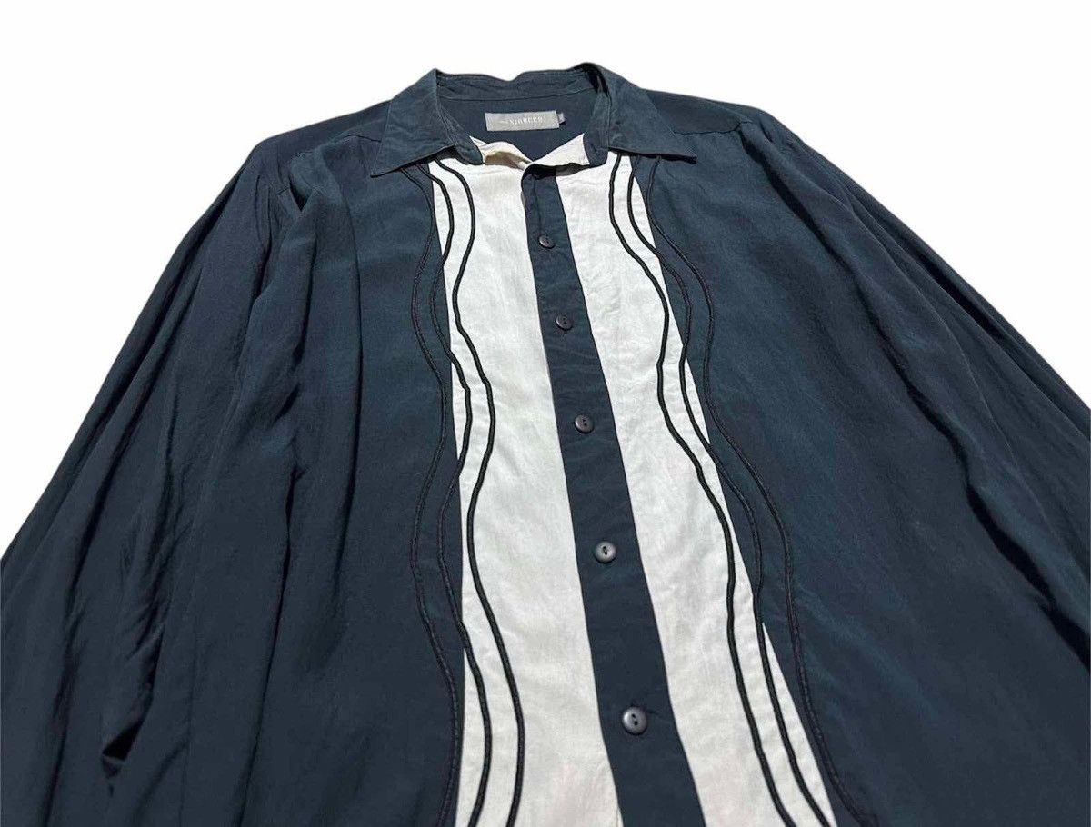 Japanese Brand 🔥Vintage Japanese Mia Sirocco Striped Embroidered Shirt Goth Size US L / EU 52-54 / 3 - 1 Thumbnail