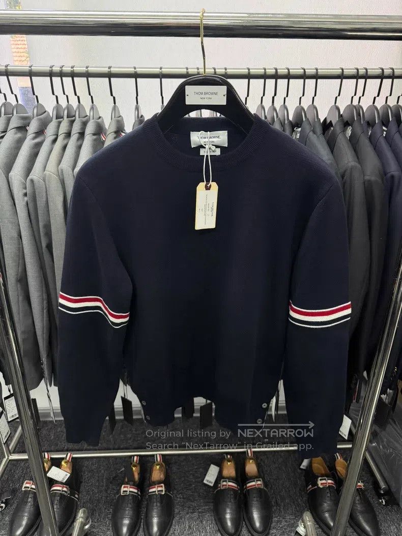 Thom Browne Thom Browne Classic Double Sleeve Badge Knit Cardigan Size US M / EU 48-50 / 2 - 1 Thumbnail