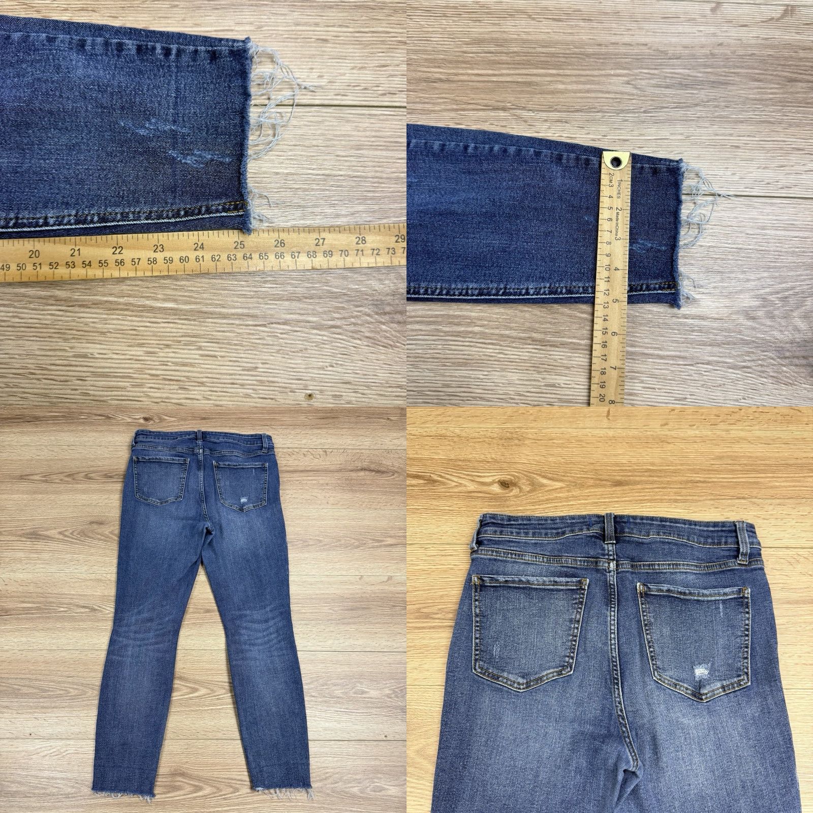 Vintage Studio Jeans Womens Size 30 Blue Denim Distressed Skinny Ankle Raw Hem Size 30" / US 8 / IT 44 - 8 Thumbnail