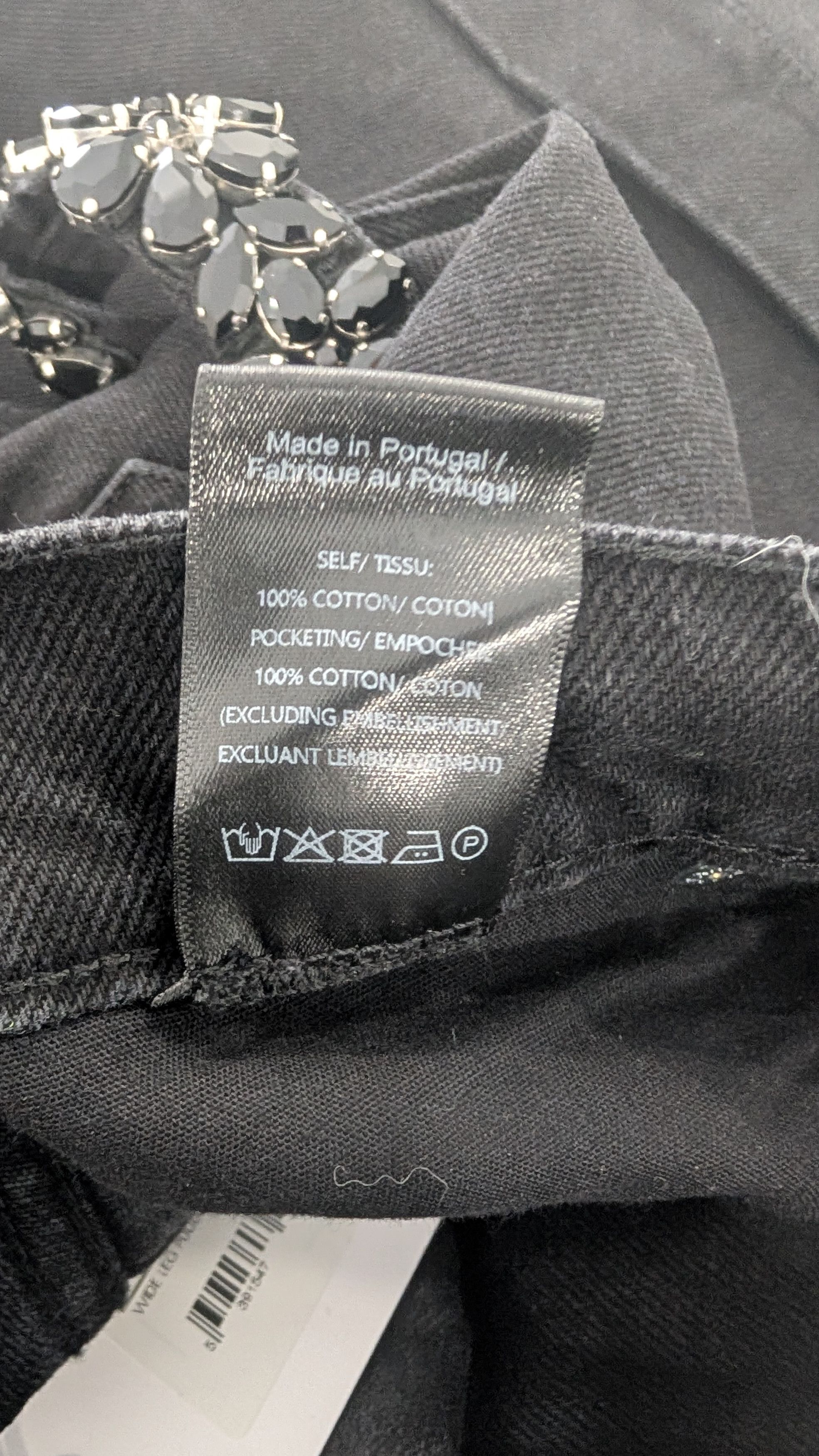 Simone Rocha SIMONE ROCHA Mens Black Wide Leg Puddle Jeans Rhinestone Size US 32 / EU 48 - 13 Thumbnail
