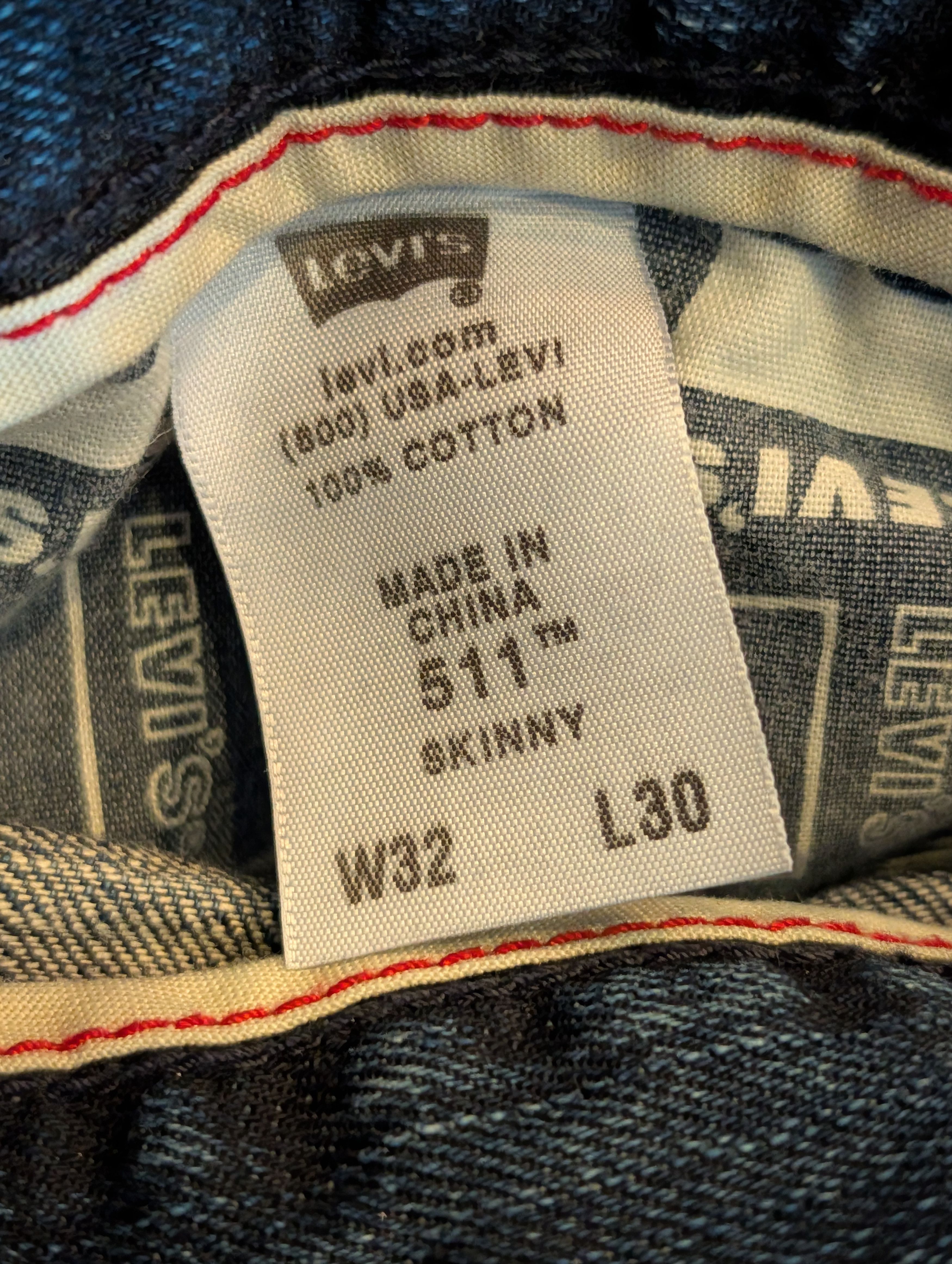 Levi's Levi's 511 Mens Skinny Fit Dark Wash Jeans 32x30 Fading Size US 32 / EU 48 - 3 Thumbnail
