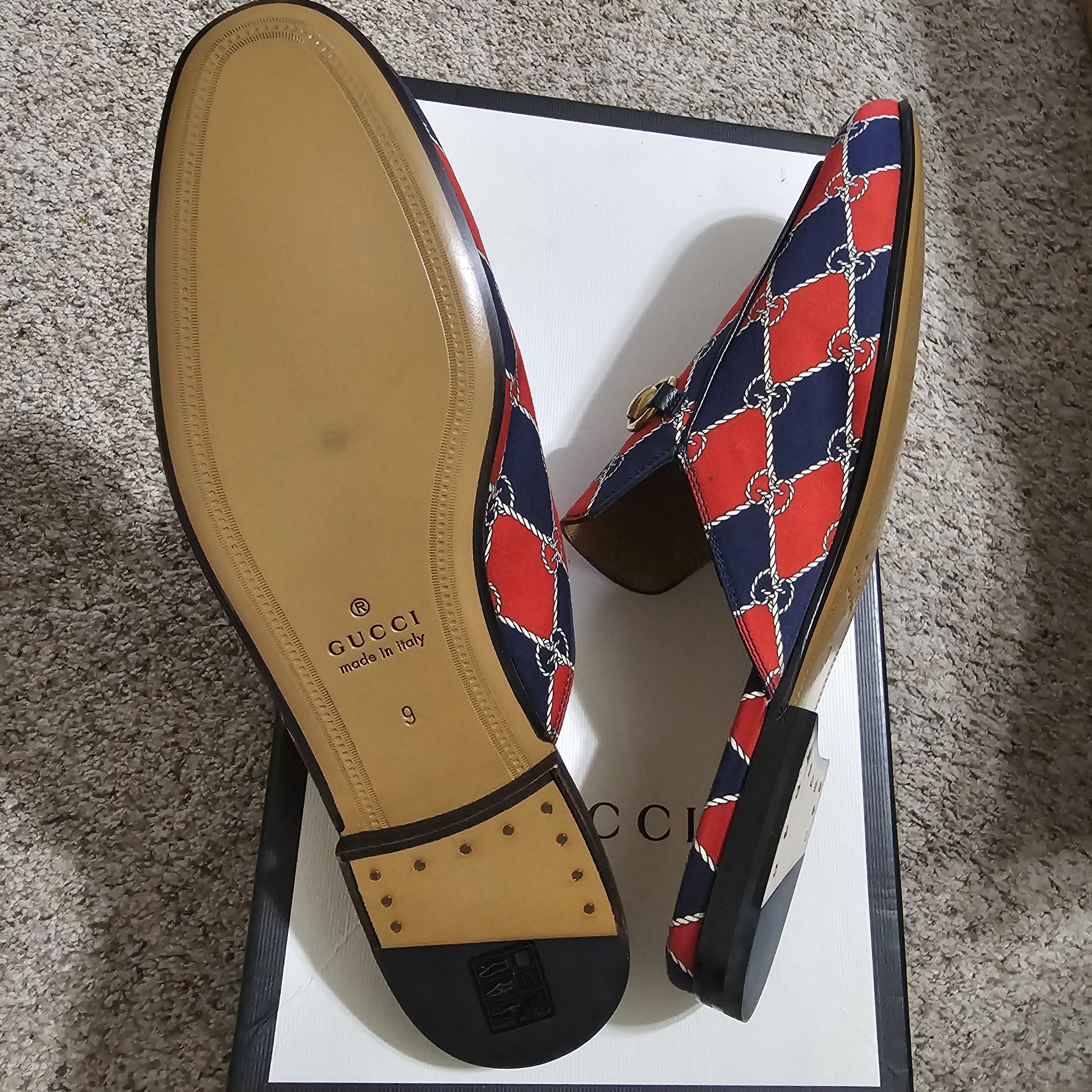 Gucci Gucci Red and Blue Patterned Loafers Size 44 Men's Size US 9 / EU 42 - 5 Thumbnail