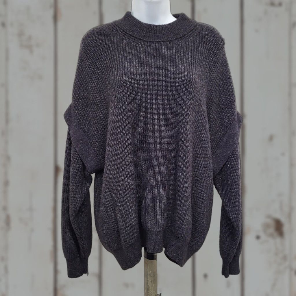 Vintage Terra & Sky Women's 1X Long Sleeve Mock Neck Knit Pullover Sweater Black Size XL / US 12-14 / IT 48-50 - 1 Thumbnail