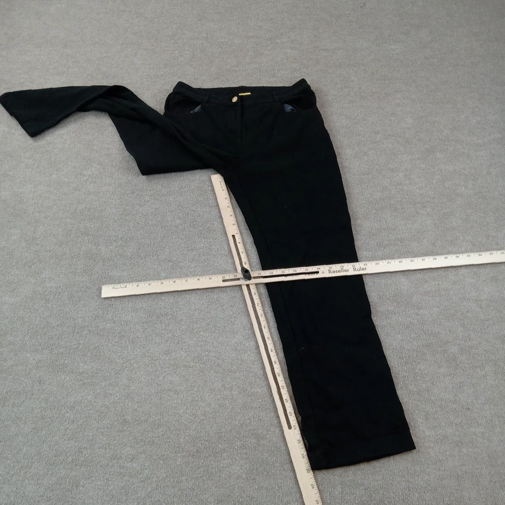 St. John St. John Womens Size 4 Black Stretch Pants Mid Rise Straight Leg Comfort Size 27" / US 4 / IT 40 - 2 Thumbnail