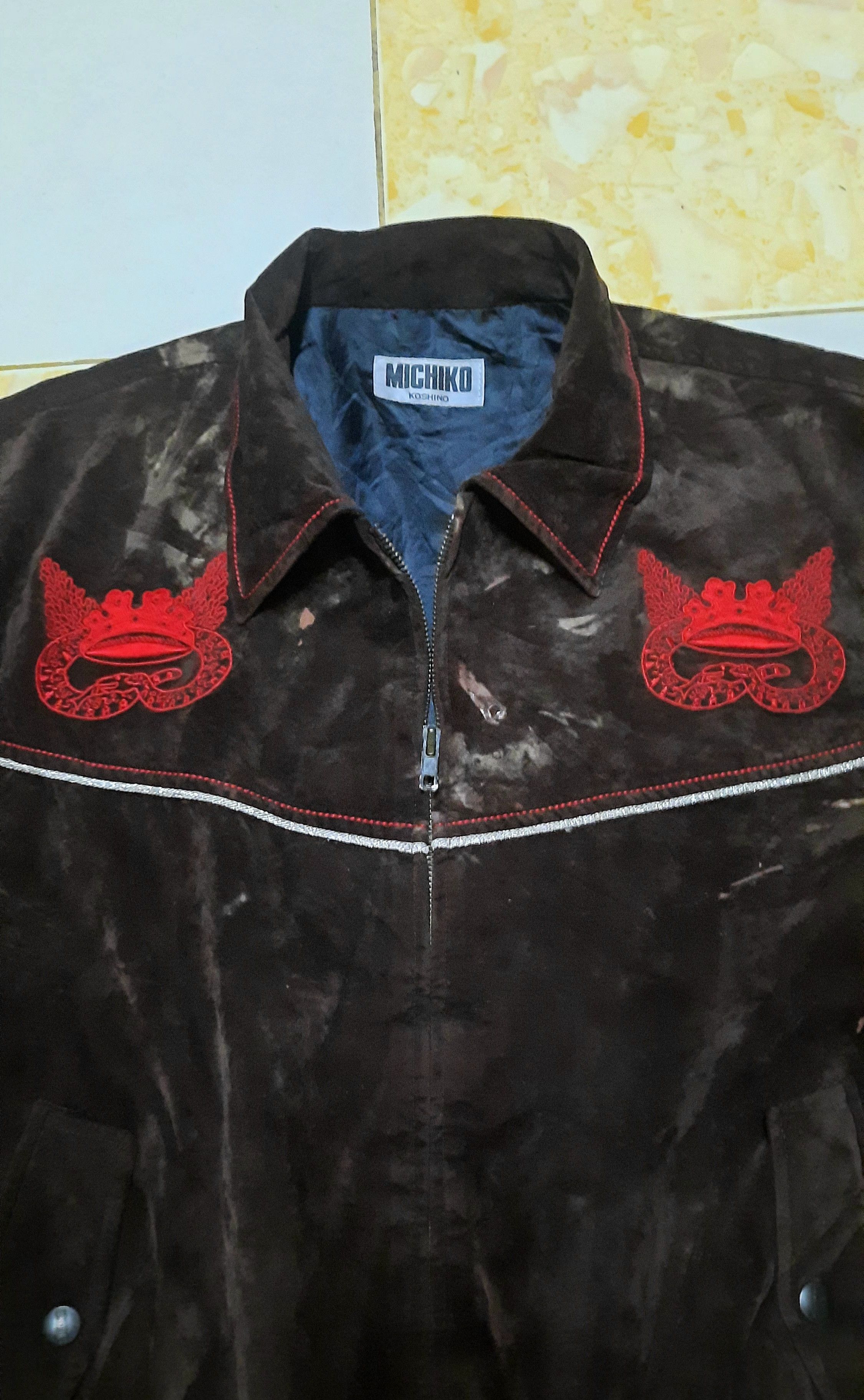 Japanese Brand × Michiko Koshino Michiko koshino snake velvet bomber jacket Size US L / EU 52-54 / 3 - 3 Thumbnail