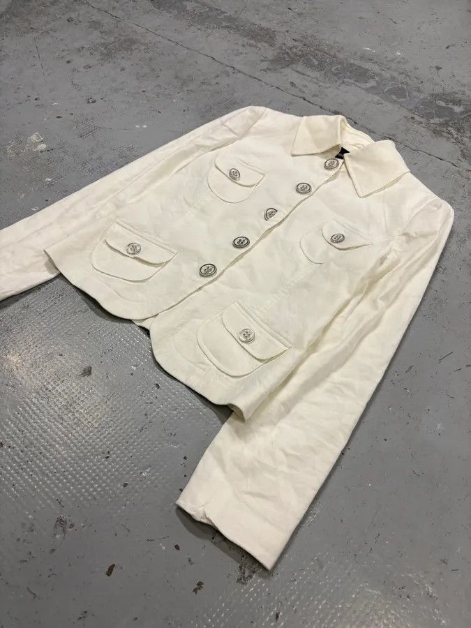 Emporio Armani 2010s Emporio Armani White Buttoned Multi-Pocket Blazer Jacket Size M / US 6-8 / IT 42-44 - 8 Thumbnail