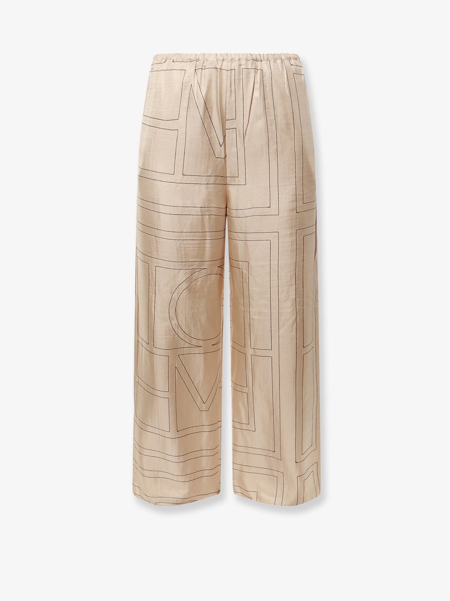 Toteme Silk Trousers With Monogram Logo Embroidery Size 26" / US 2 / IT 38 - 1 Thumbnail