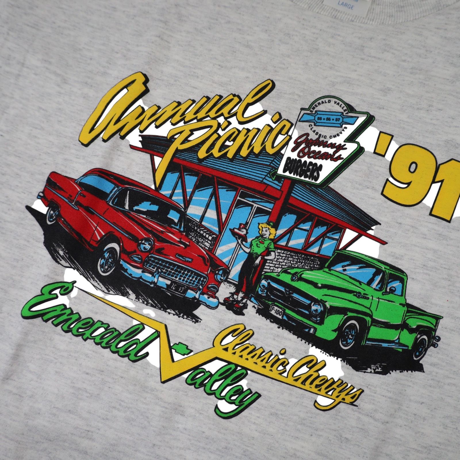 Vintage Vintage 1991 Classic Chevy Annual Picnic Graphic T Shirt Size US L / EU 52-54 / 3 - 4 Thumbnail