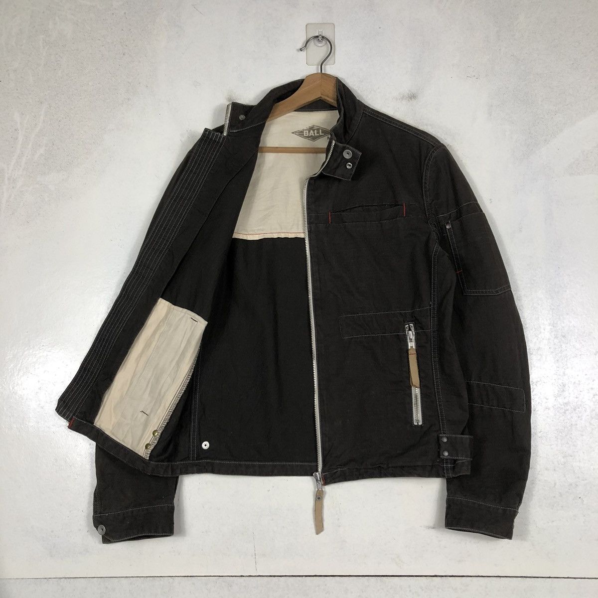 Japanese Brand 📌CROPPED BIKER JACKET ZIPPER BALL Size US M / EU 48-50 / 2 - 12 Thumbnail