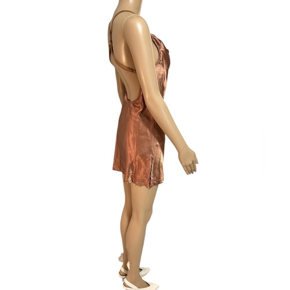 Other Sleek Copper Satin Dress Size L / US 10 / IT 46 - 2 Thumbnail