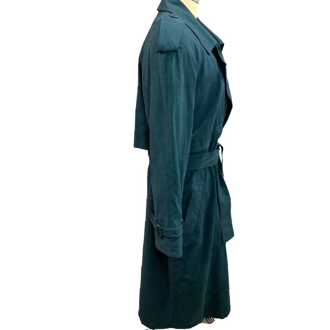 Vintage Forecaster of Boston Women's Trench Coat Belted Emerald Green 1990s Overcoat Zip Out Lining Size 9/10 Vintage Belted Trench Womens Coat” Size M / US 6-8 / IT 42-44 - 6 Thumbnail