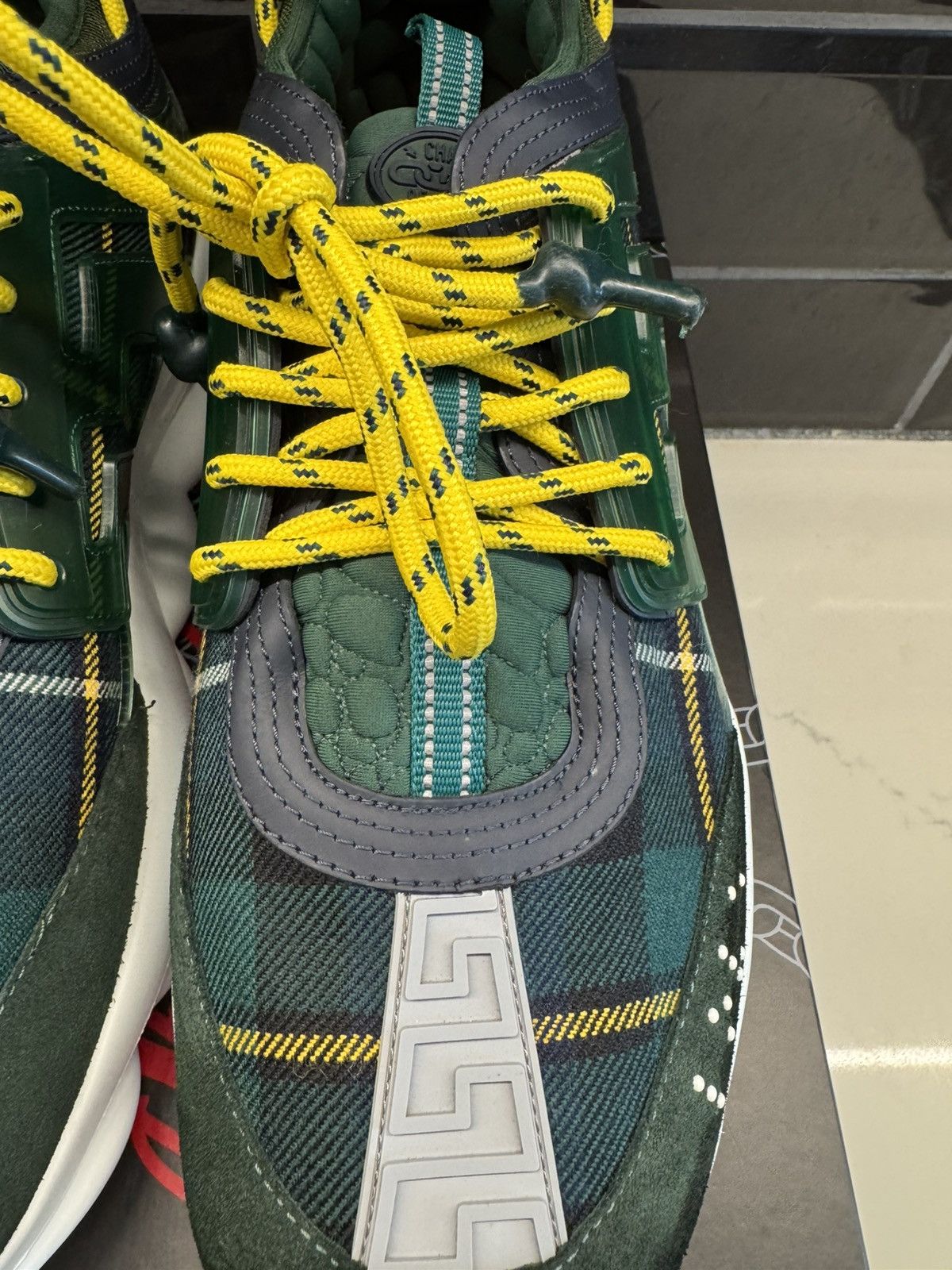 Versace Versace Chain Reaction Sneakers Green/Yellow Size US 13 / EU 46 - 8 Thumbnail