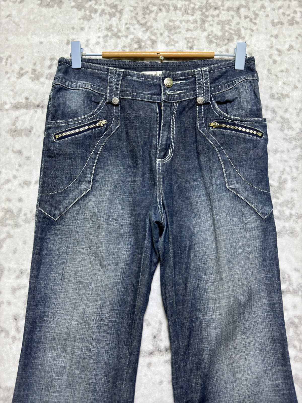 Hysteric Glamour Y2K TORNG BJH Flared Poem Embroidery Unique Pocket Denim Size US 28 / EU 44 - 3 Thumbnail
