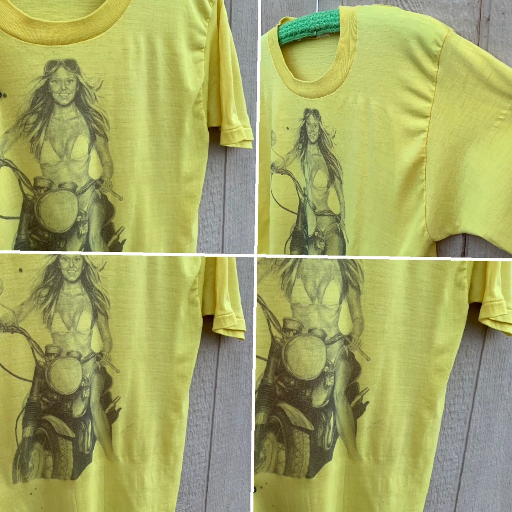 Vintage VINTAGE Mayo Spruce T-Shirt Men L Yellow 70s 80s Biker Motorcycle John Banuelos #5 Size US L / EU 52-54 / 3 - 7 Thumbnail