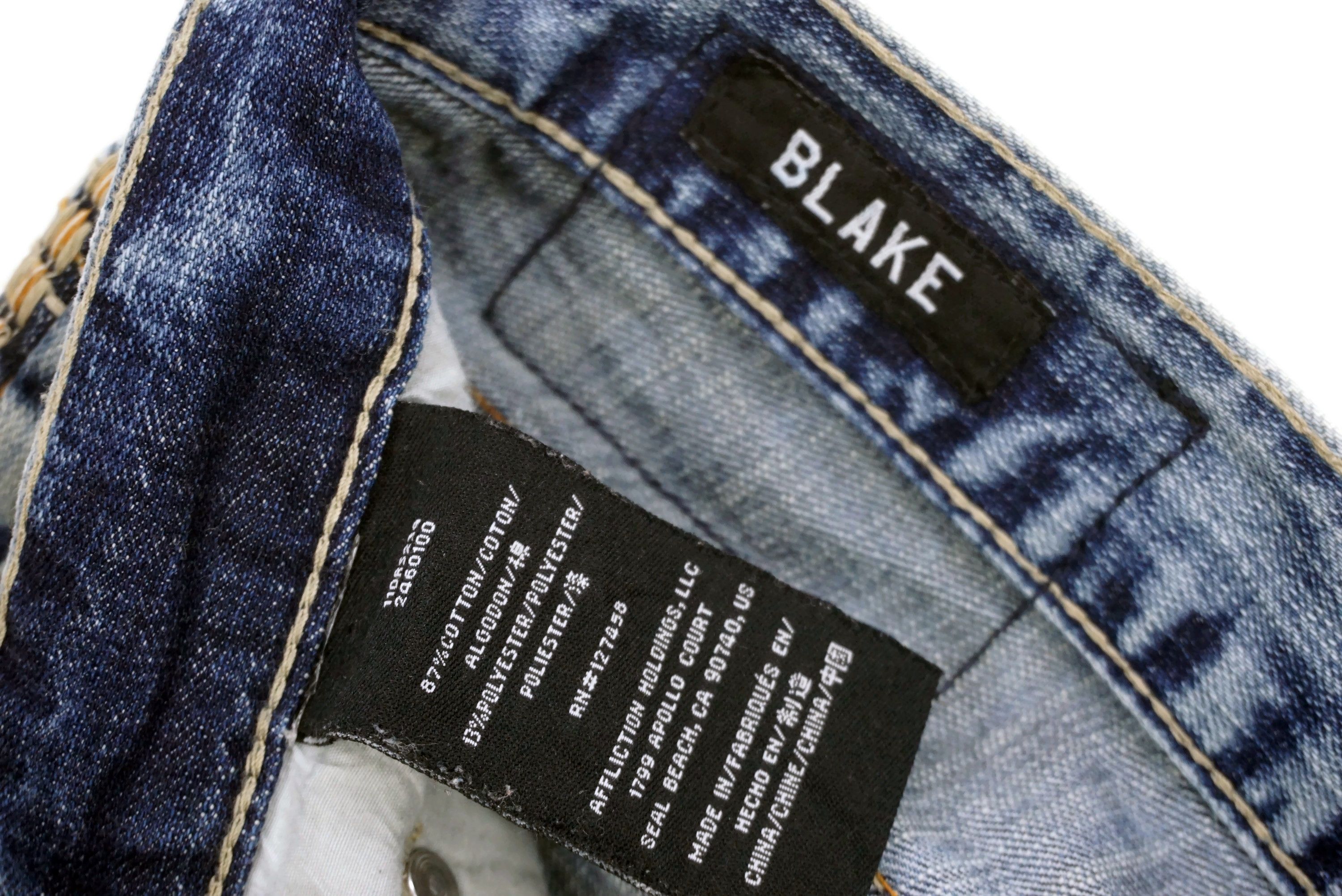 Affliction Blake Jeans Size 42 fit W45xL34.5 Black Premium Denim Size US 42 / EU 58 - 15 Thumbnail