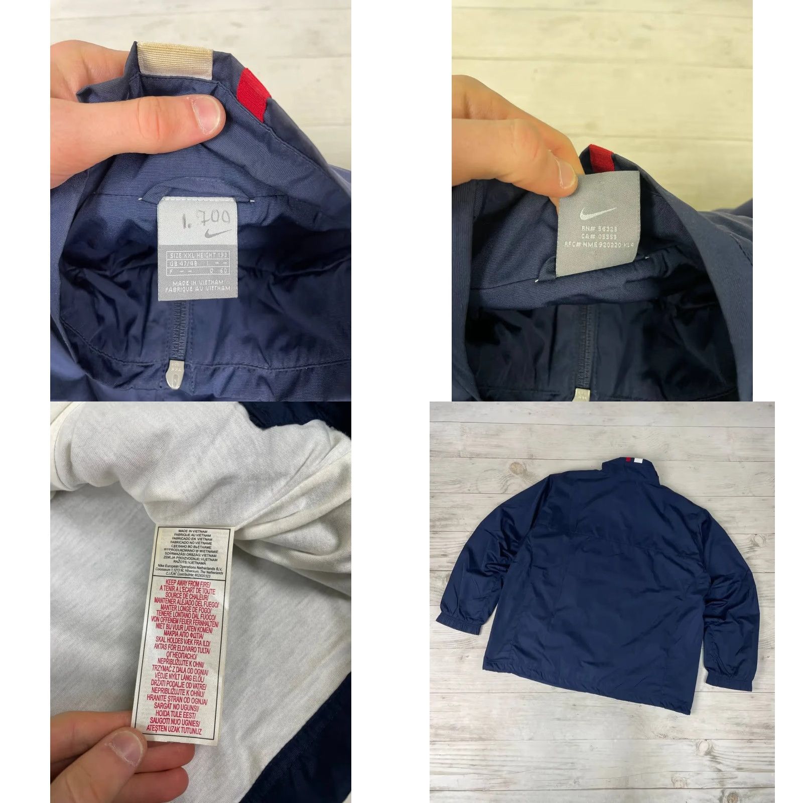 Nike VINTAGE Nike Tracksuit Jacket And Pants 2XL Men Blue Nylon Zip Activewear 2 Piece Set Size 48R - 9 Thumbnail