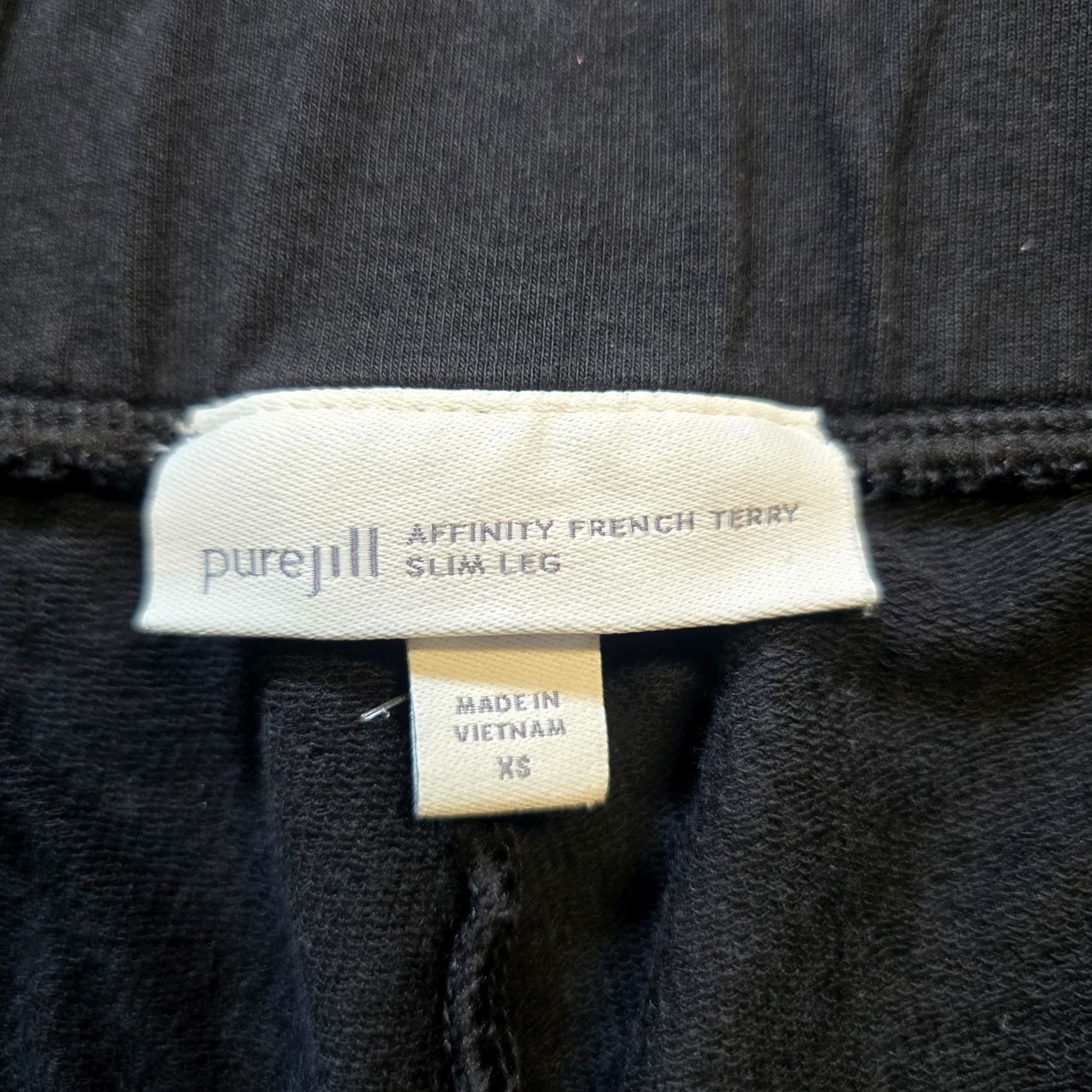 J. Jill J Jill Pants Women XS Black Affinity French Terry Slim Leg Casual Lounge Size 26" / US 2 / IT 38 - 4 Thumbnail