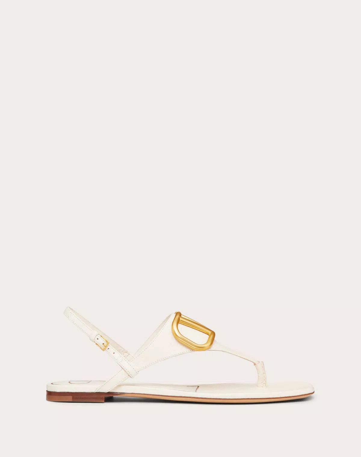 Valentino O1S1Wg110625 Vlogo Signature Flat Thong Sandal In White, Women's (Size 8.5)