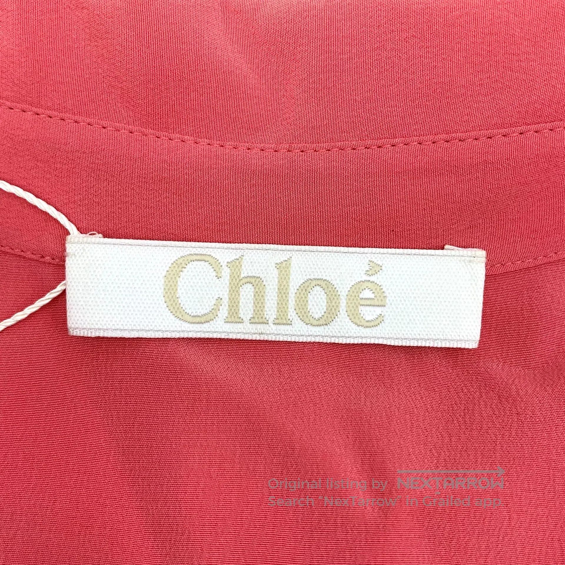Chloe Chloe Contrast mulberry silk collar long-sleeved shirt| Size XS / US 0-2 / IT 36-38 - 5 Thumbnail