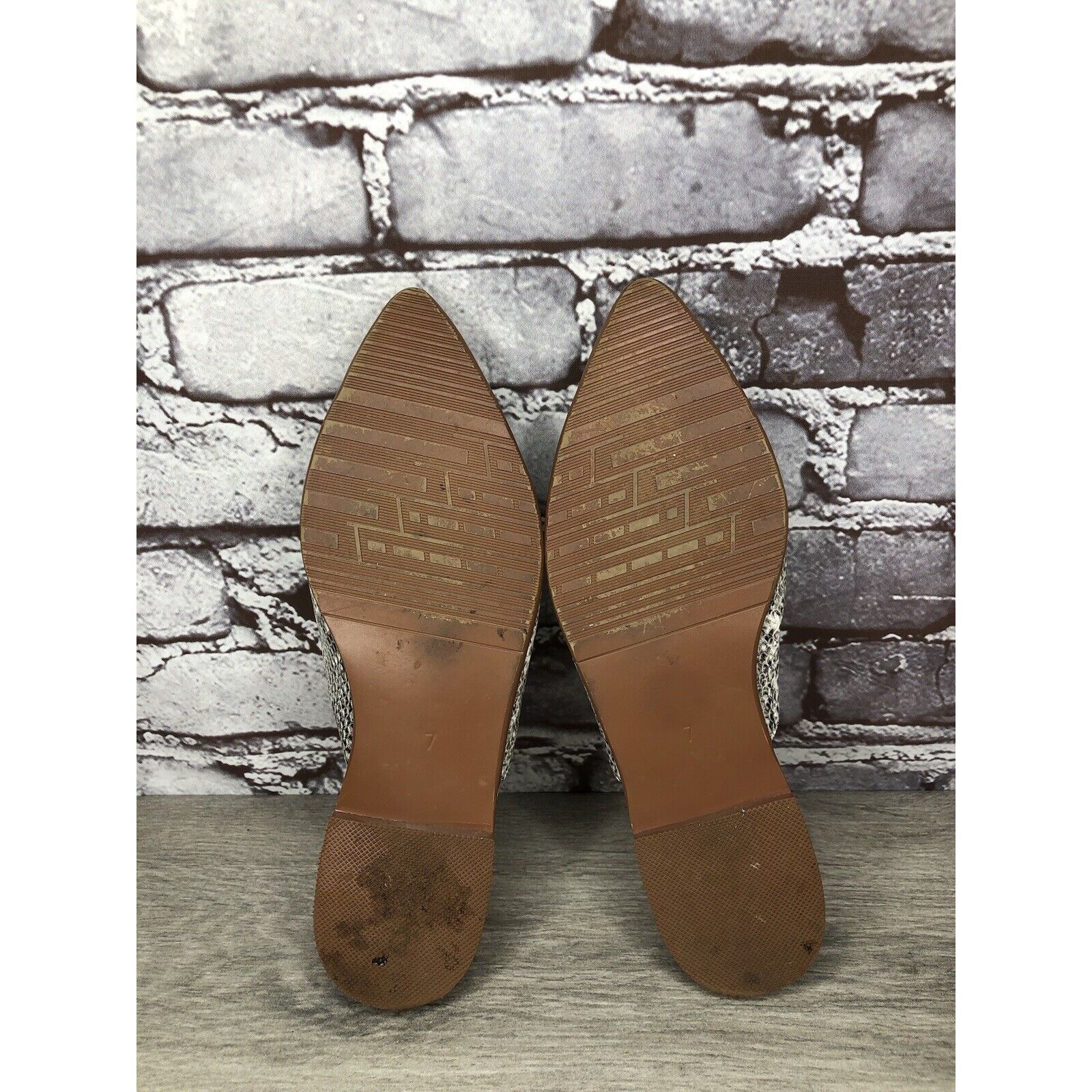 Other Maypie Ivory Black Snake Skin Print Pointed Toe Flats Mules Size US 7 / IT 37 - 23 Thumbnail