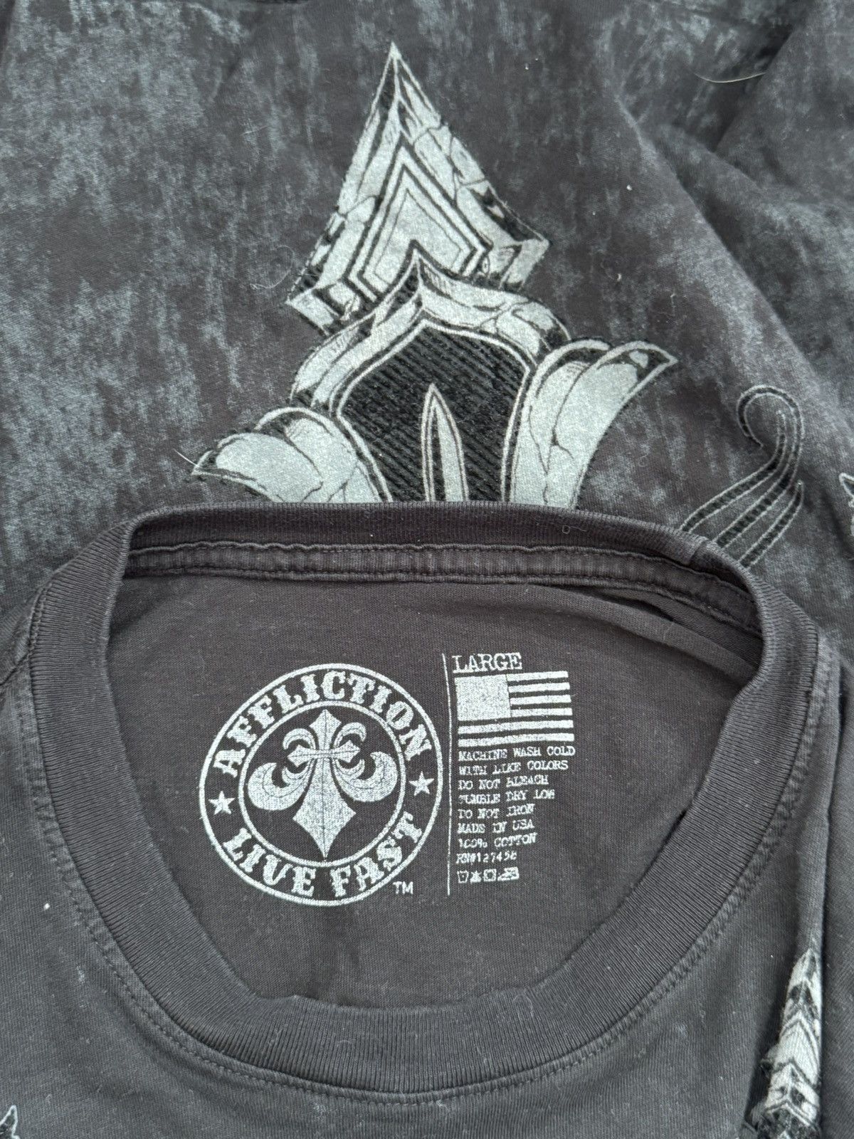 Affliction Rare Affliction Eagle Skull Cross USA OVP Tee like chrome Size US L / EU 52-54 / 3 - 9 Thumbnail