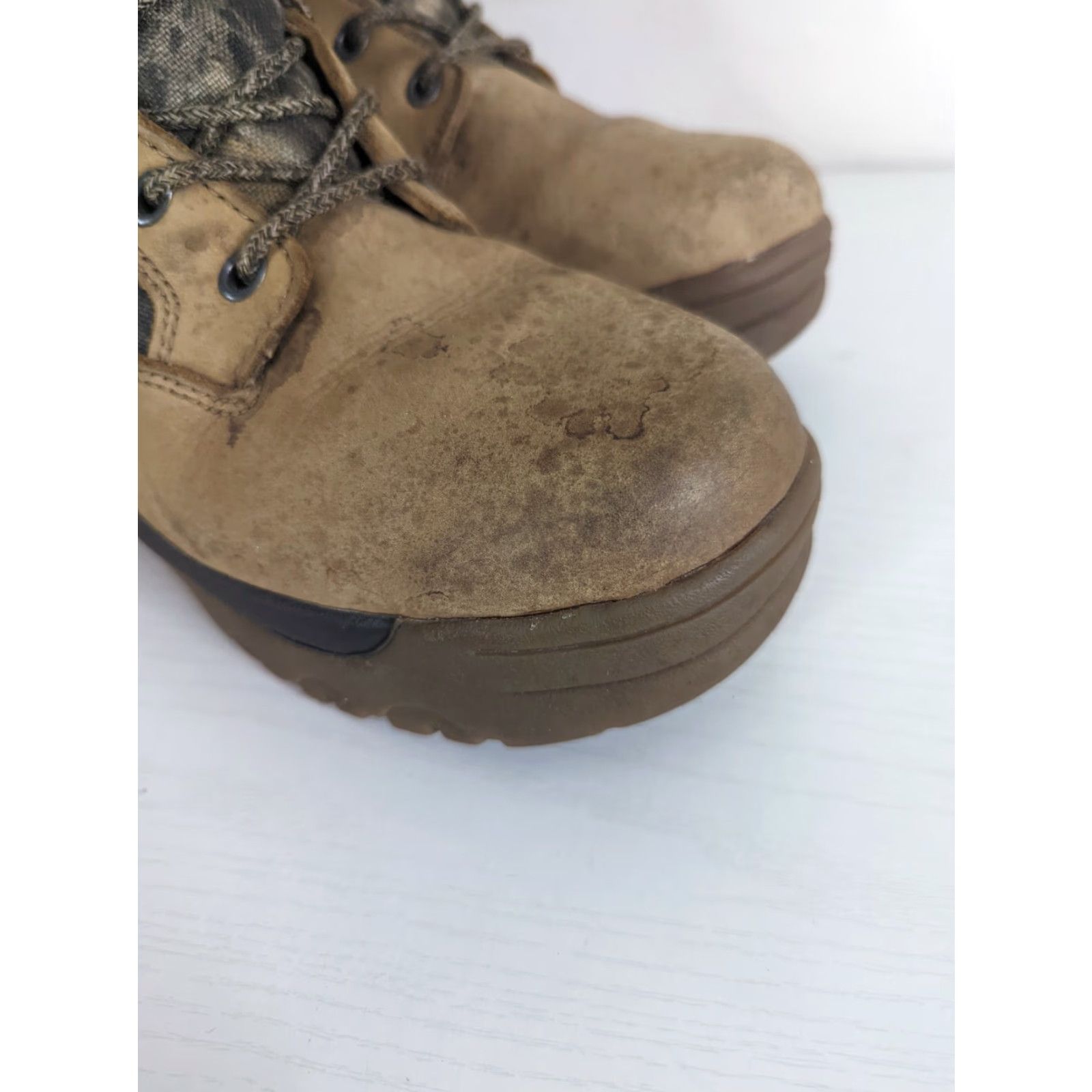 Vintage GEORGIA BOOT Thinsulate 600 Camo Steel Toe Work Boot G3464 Men's Size 8MBrown Leather Waterproof Boots Mens Size US 8 / EU 41 - 6 Thumbnail