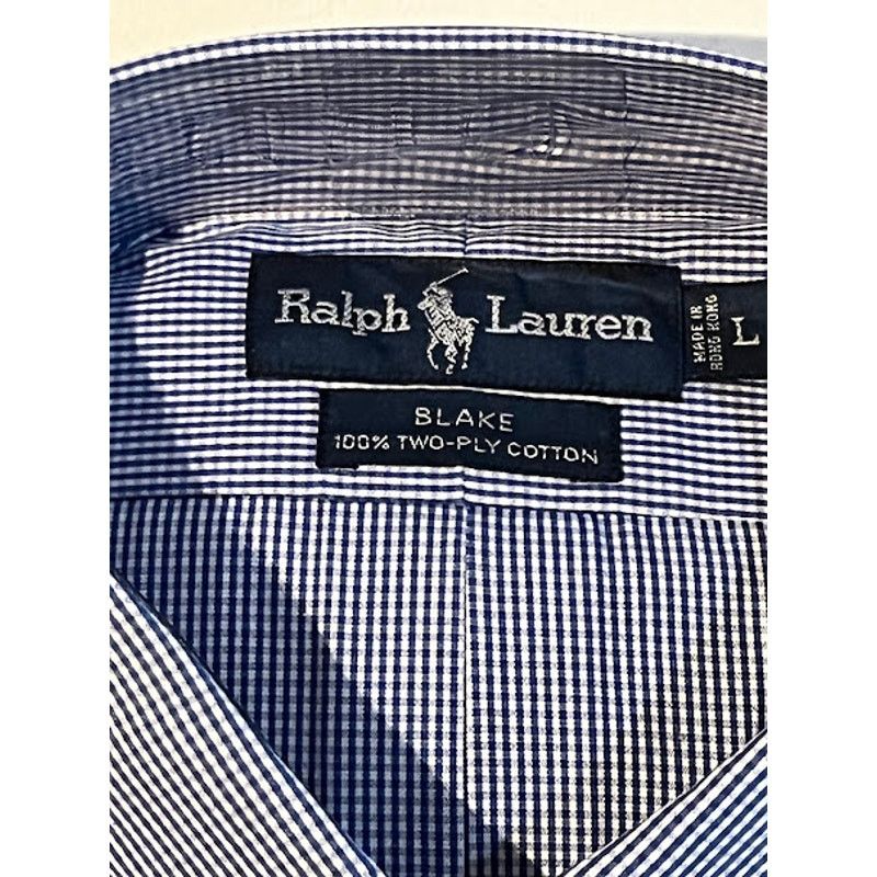 Ralph Lauren × Vintage VTG 80s Ralph Lauren Shirt Blake Button Up Blue White Check Size US L / EU 52-54 / 3 - 8 Thumbnail